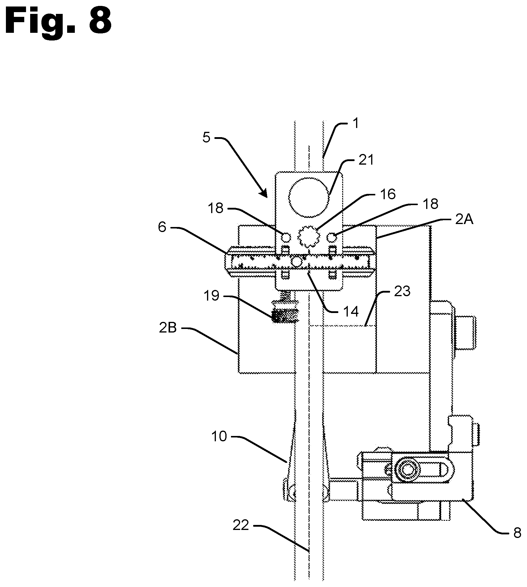 Patent US12460895 Figure 8 – Device for measuring arrow location at rest