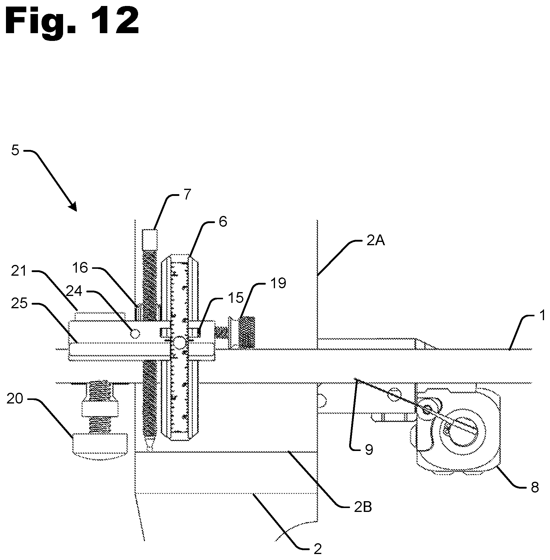 Patent US12460895 Figure 12 – Device for measuring arrow location at rest
