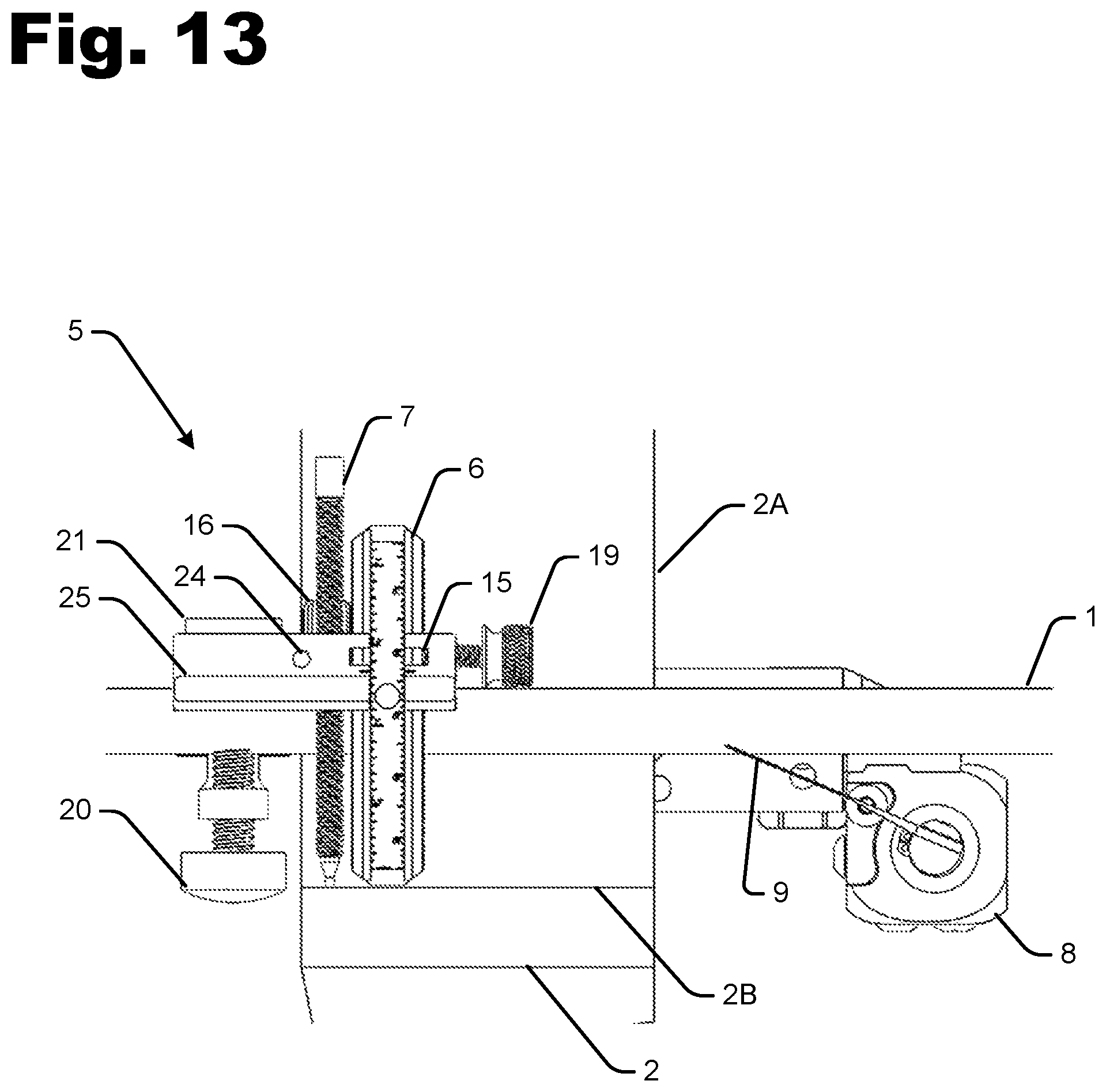 Patent US12460895 Figure 13 – Device for measuring arrow location at rest