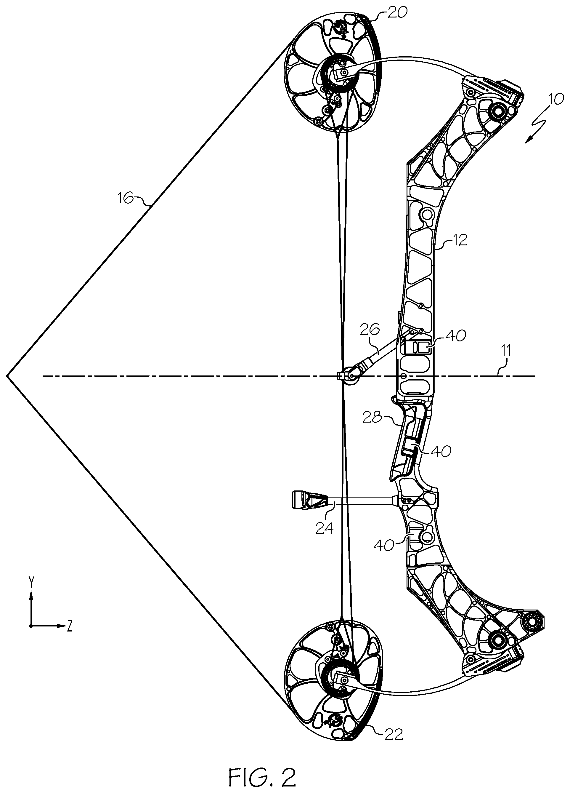 Patent US12460897 Figure 2 – Archery bow with conditional data analysis