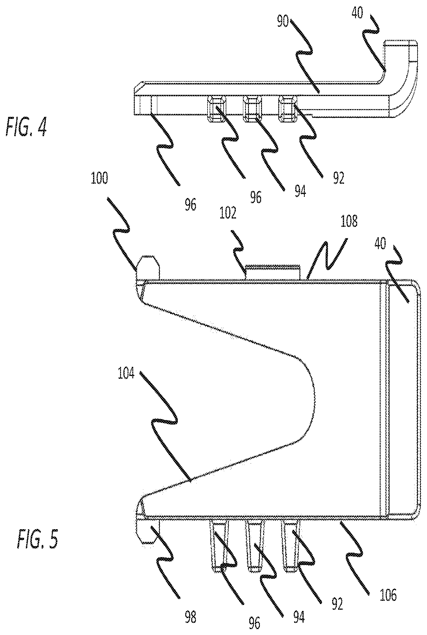 Patent US12460905 Figure 4 – Adjustable rail mounting system
