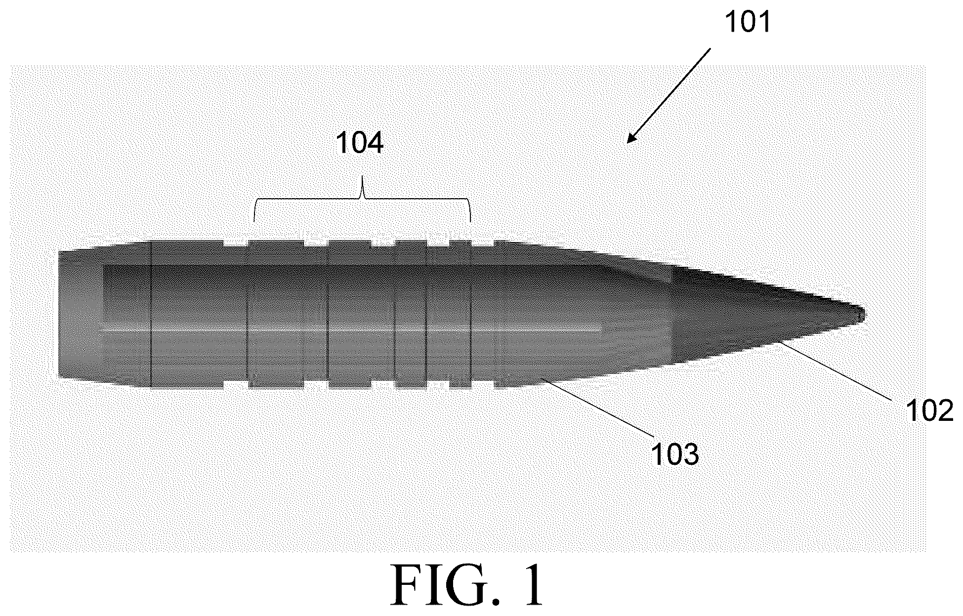 Patent US12460909 Figure 1 – Polymer jacked solid core projectile