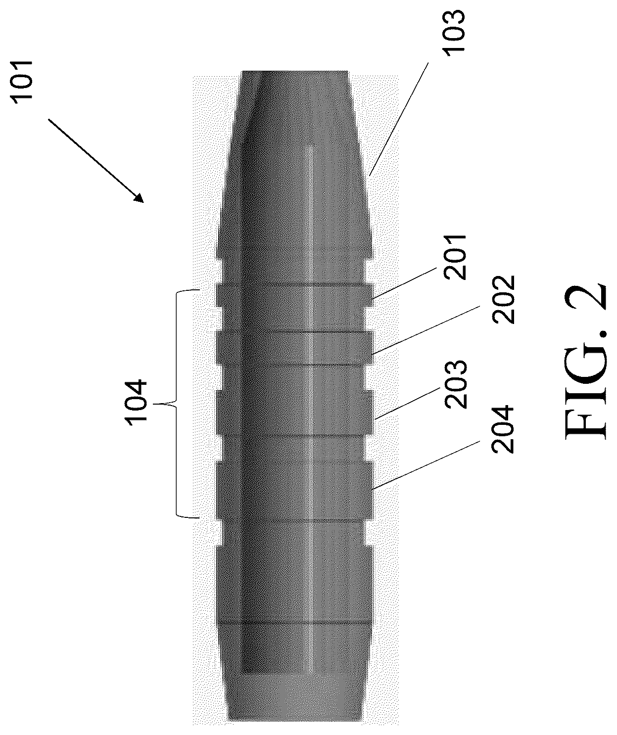 Patent US12460909 Figure 2 – Polymer jacked solid core projectile