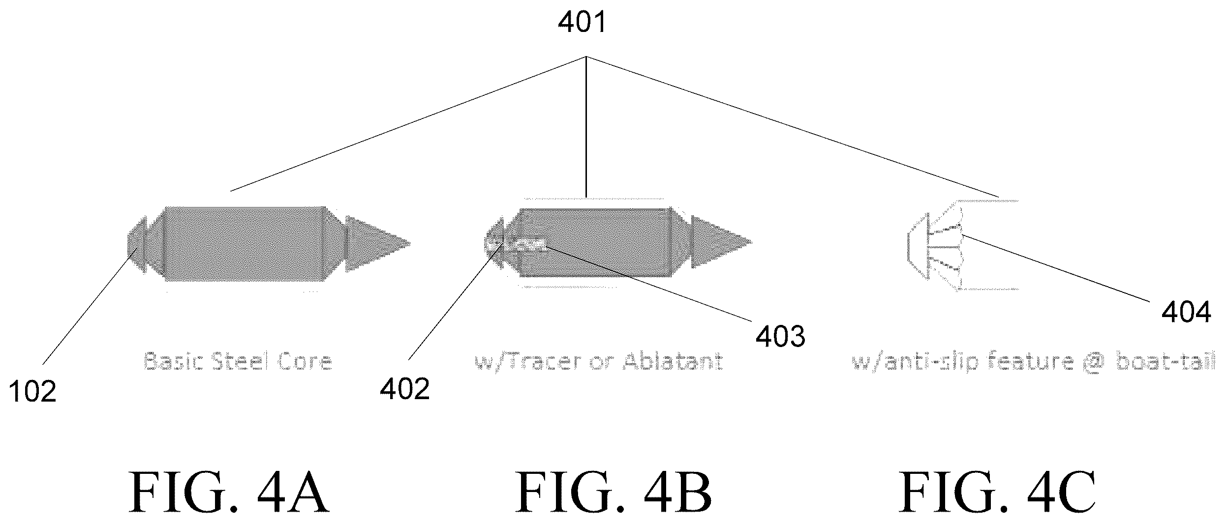 Patent US12460909 Figure 5 – Polymer jacked solid core projectile