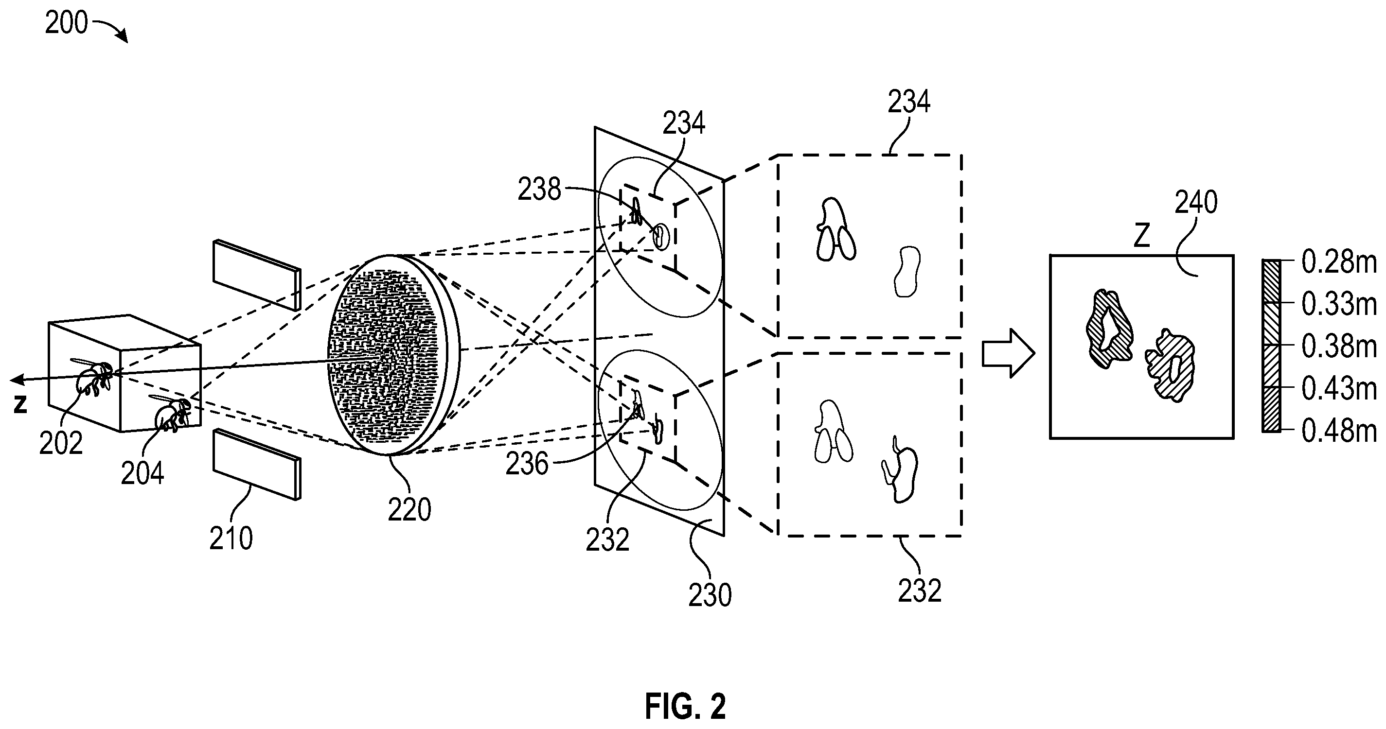 Patent US12460919 Figure 2 – Compact metalens depth sensors