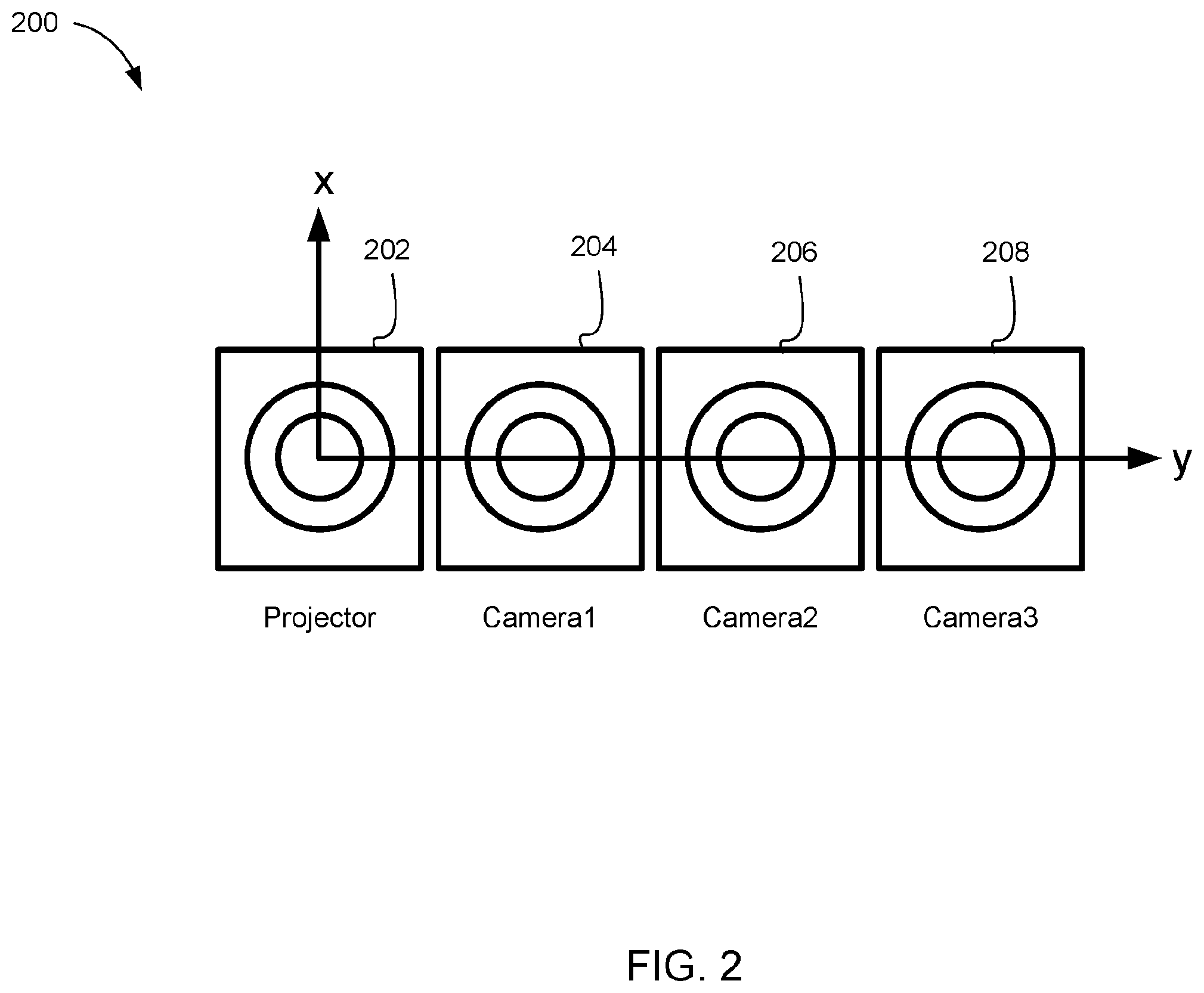 Patent US12460924 Figure 2 – Three-dimensional scanner having sensors with overlapping fields of view