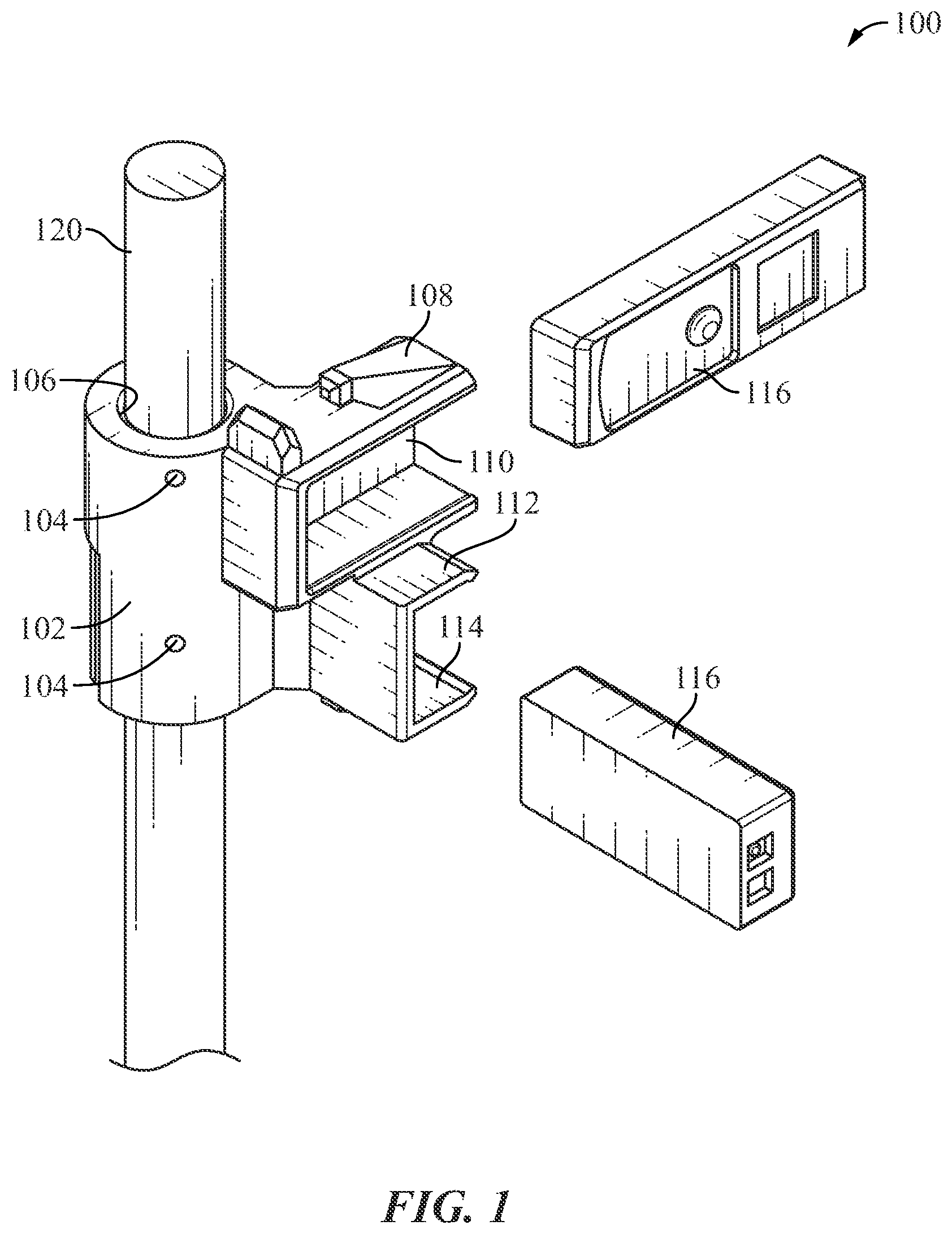 Patent US12460929 Figure 1 – Laser measuring stakeout device