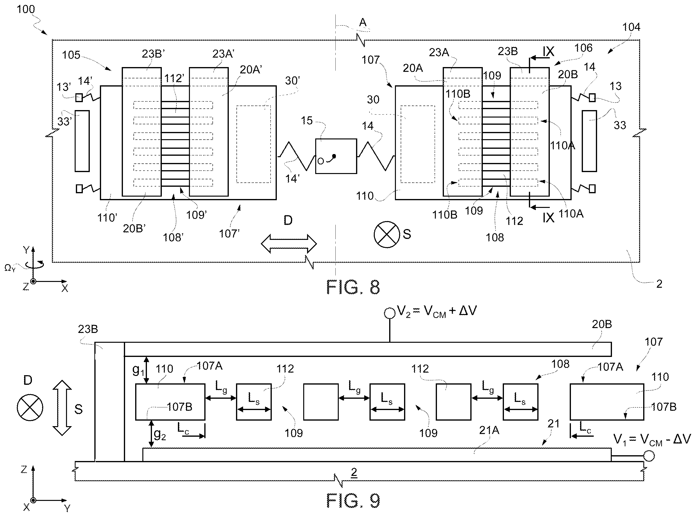 Patent US12460930 Figure 4 – MEMS gyroscope having quadrature compensation electrodes and method for compensating a quadrature error