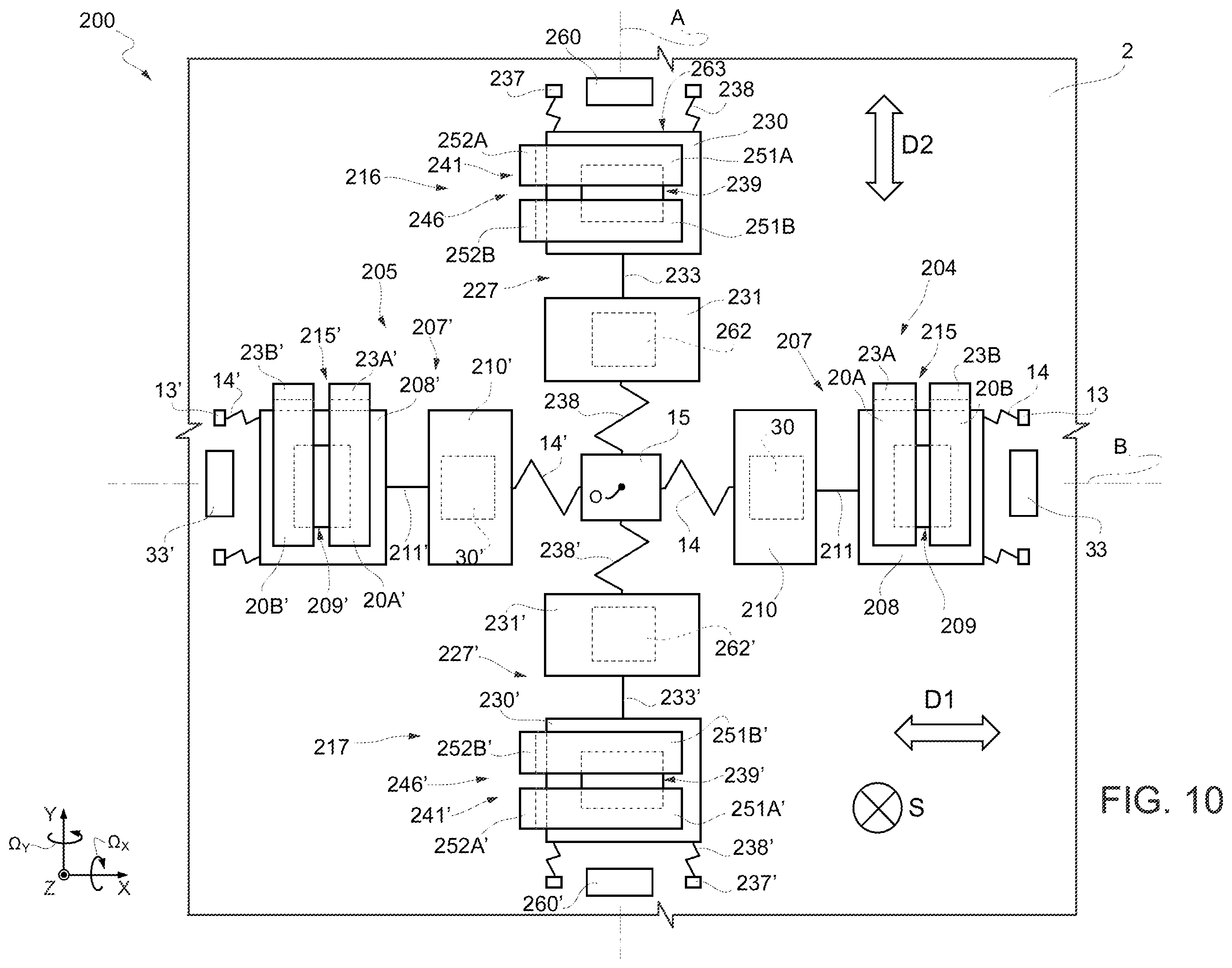 Patent US12460930 Figure 5 – MEMS gyroscope having quadrature compensation electrodes and method for compensating a quadrature error