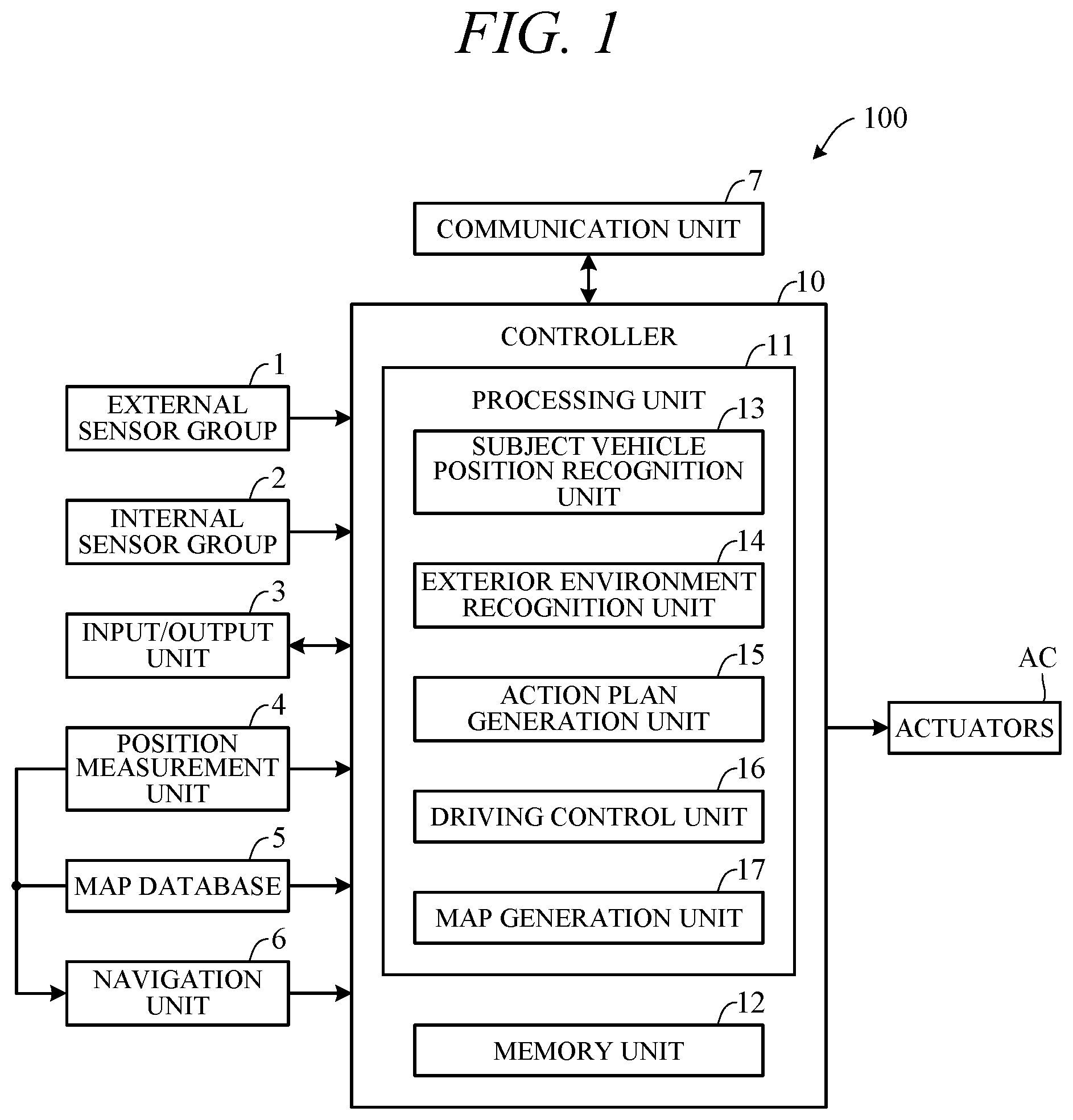 Patent US12460941 Figure 1 – Map generation apparatus