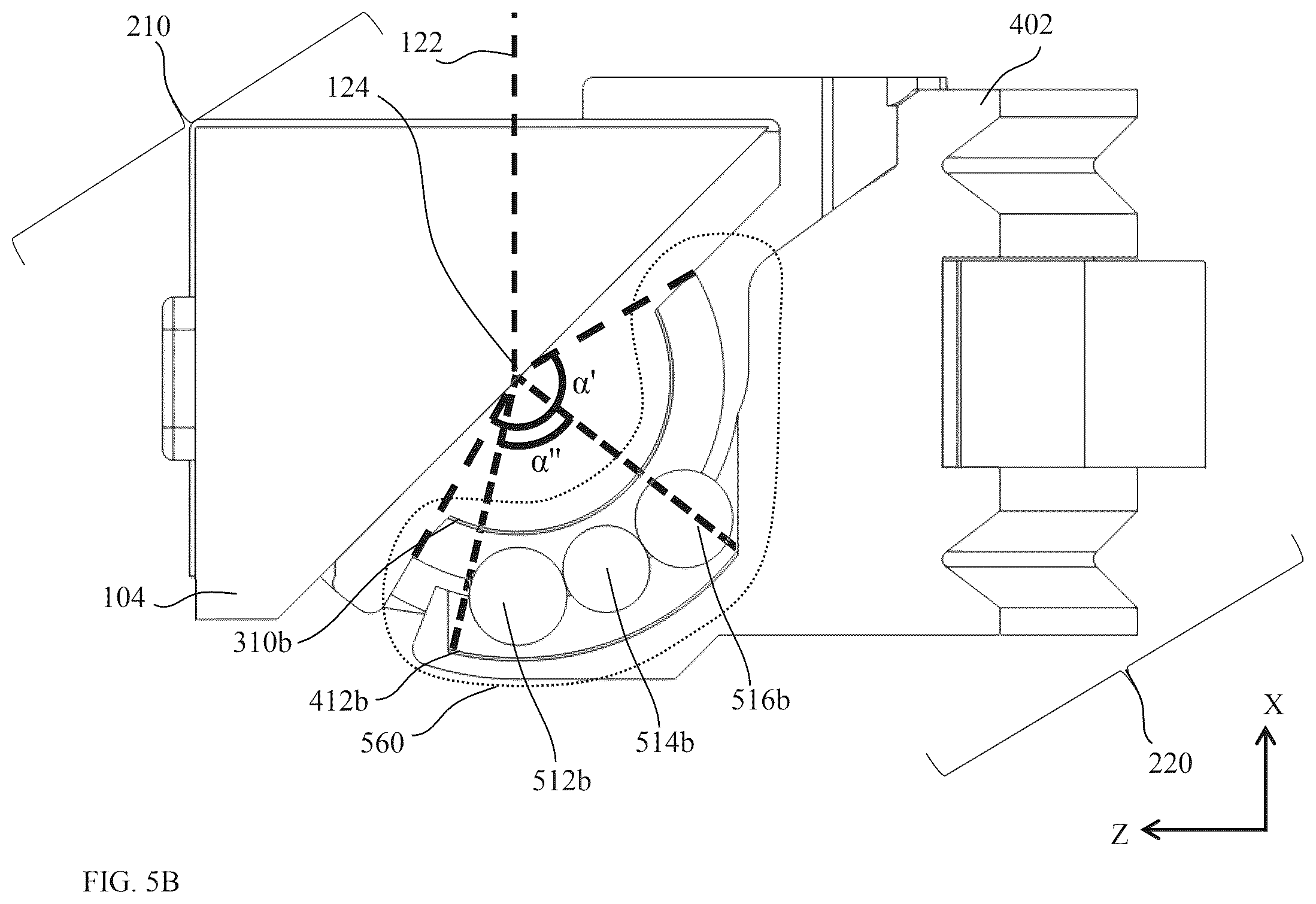 Patent US12460946 Figure 10 – Optical-path folding-element with an extended two degree of freedom rotation range