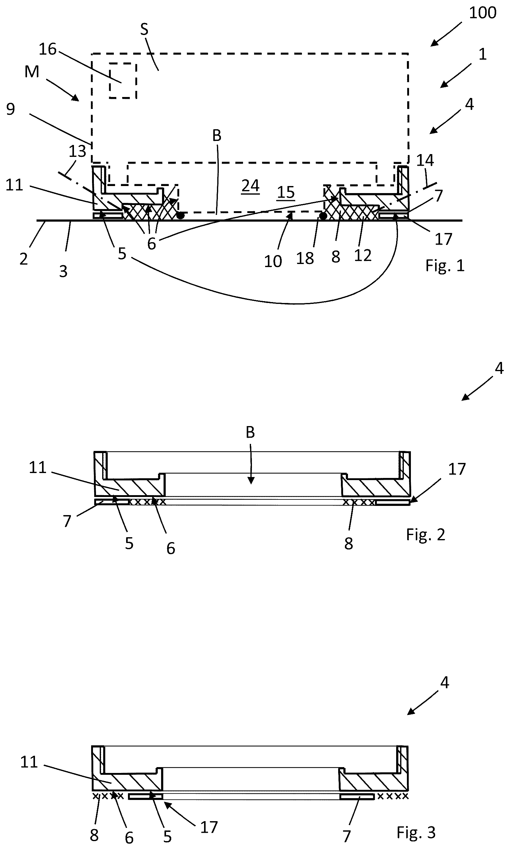 Patent US12460960 Figure 1 – Measuring device, attachment system, measuring assembly and method