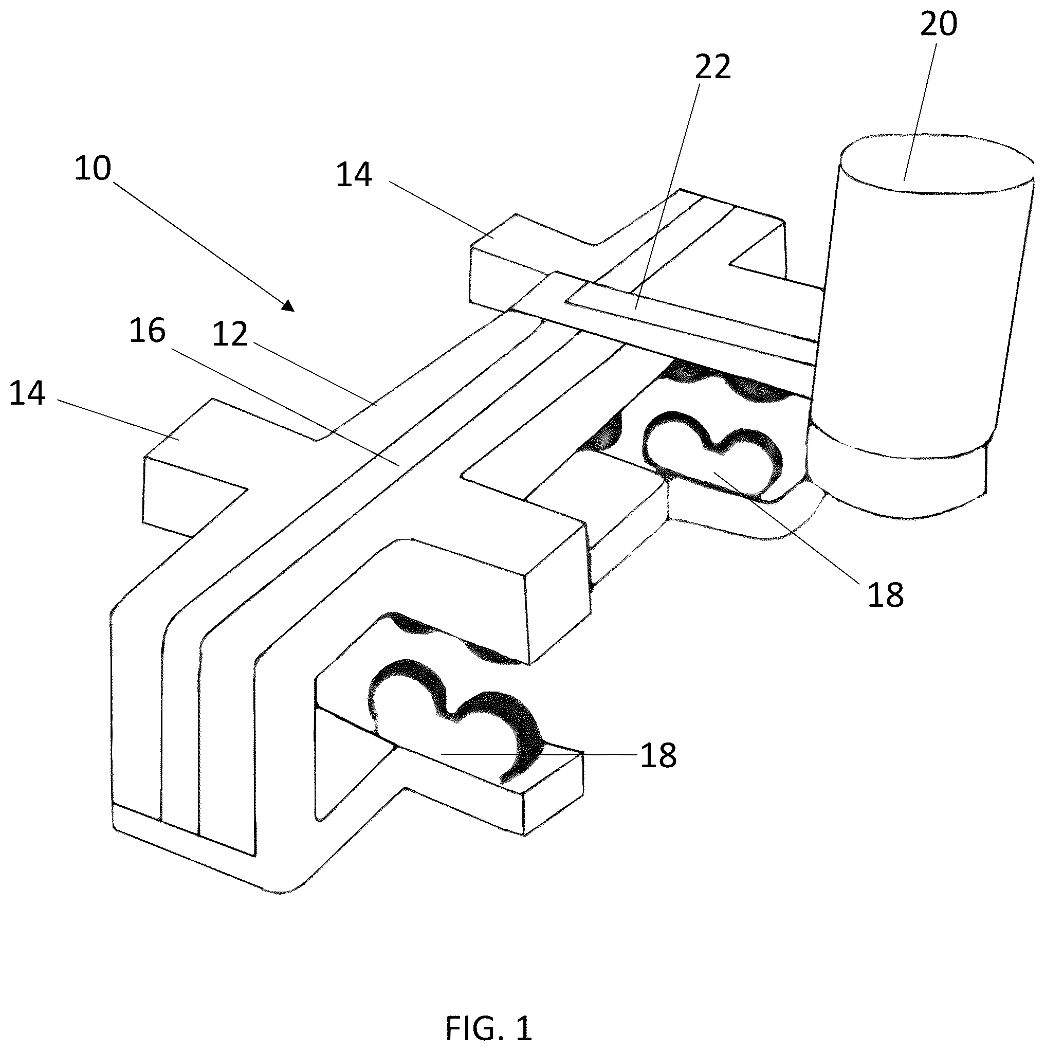 Patent US12460989 Figure 1 – Non-destructive scanning device for airfoil-shaped bodies