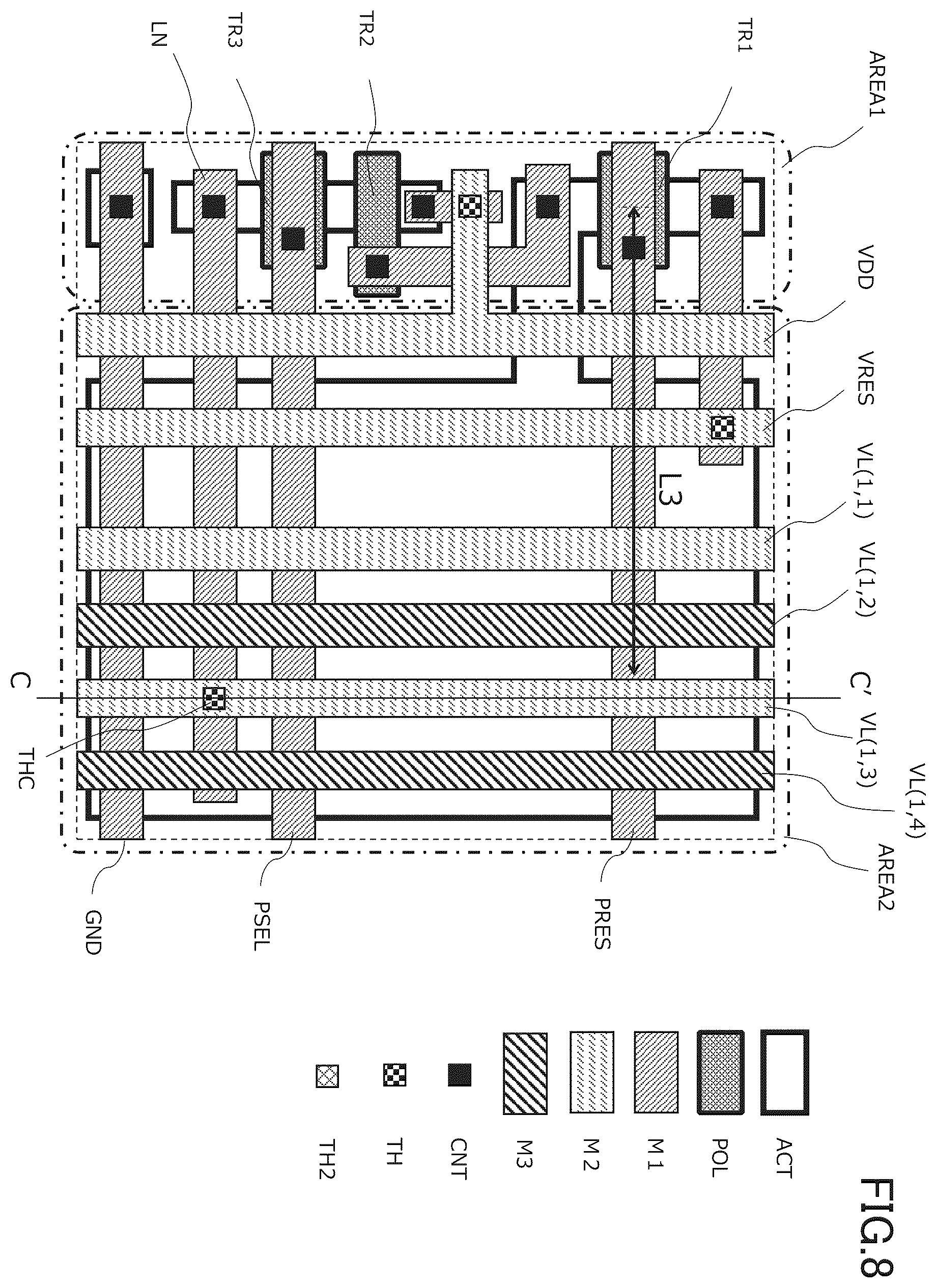 Patent US12468051 Figure 8 – Radiation detector, method of driving the radiation detector, and radiation-image pickup system with comparators at different distances from corresponding pixels