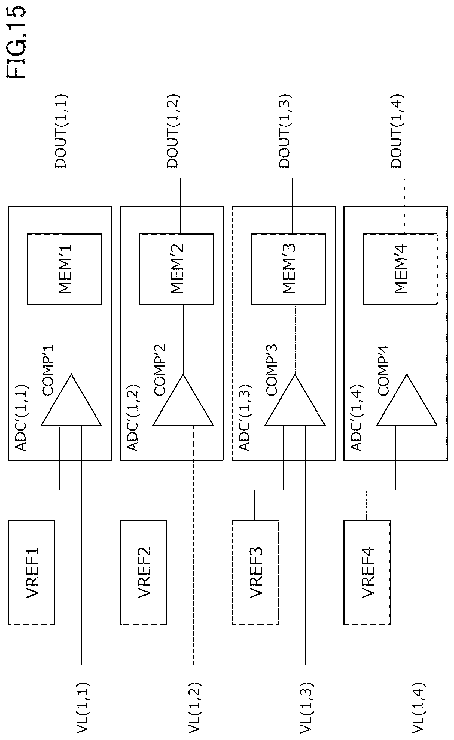 Patent US12468051 Figure 15 – Radiation detector, method of driving the radiation detector, and radiation-image pickup system with comparators at different distances from corresponding pixels