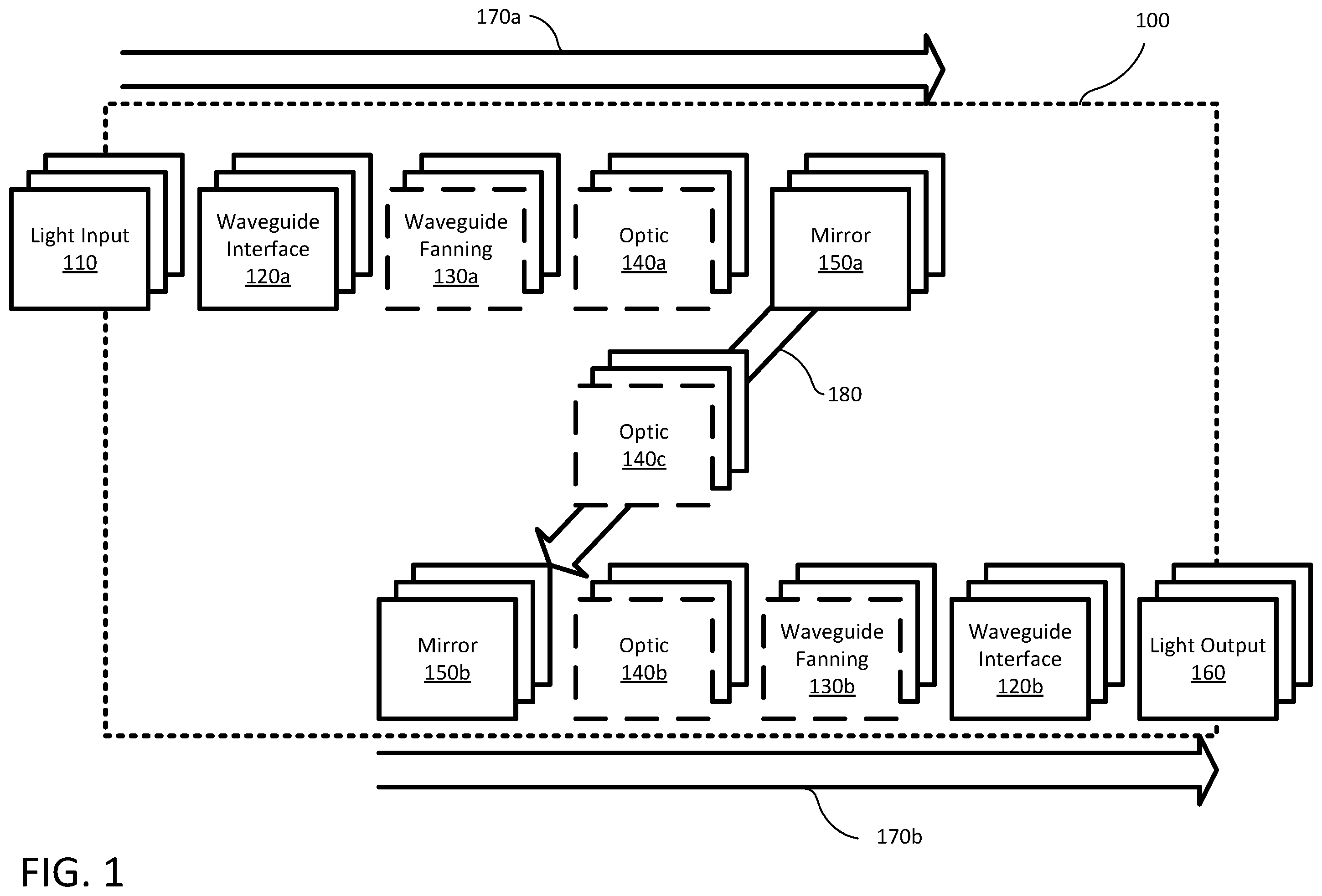 Patent US12468088 Figure 1 – Periscope optical assembly with inserted components