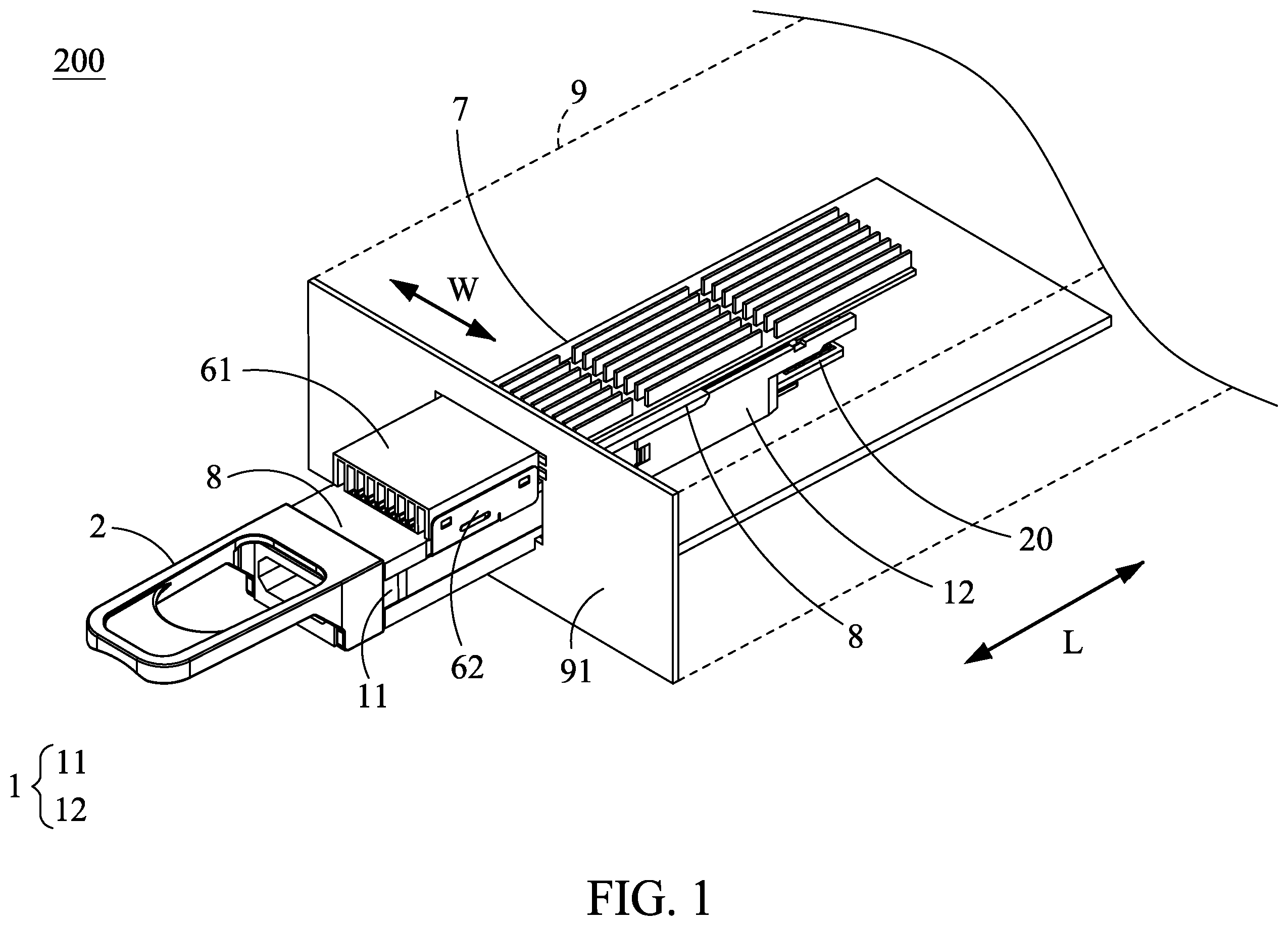 Patent US12468092 Figure 1 – Heat dissipation structure of optical transceiver and optical transceiver