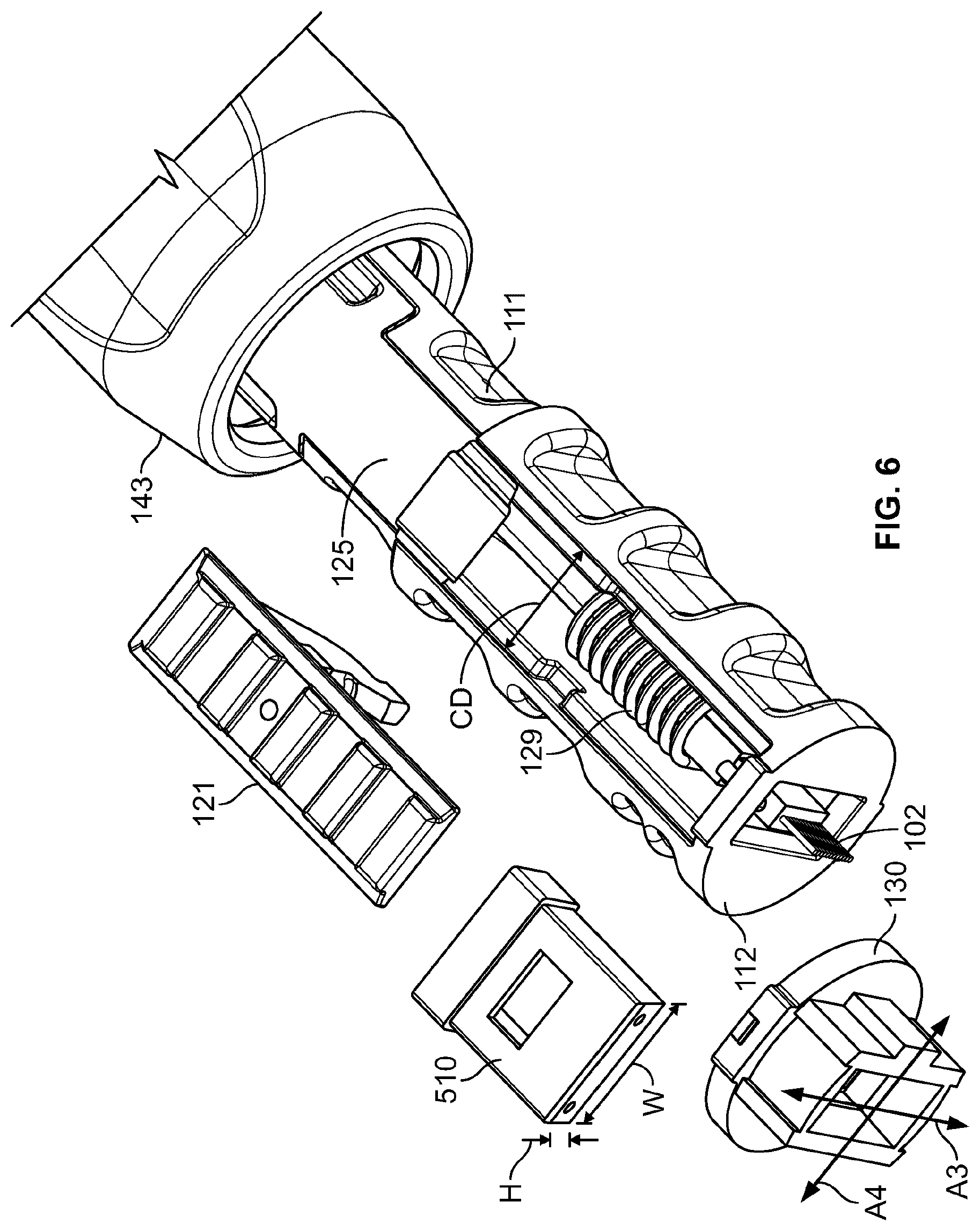 Patent US12468095 Figure 5 – Multi-fiber fiber optic connector