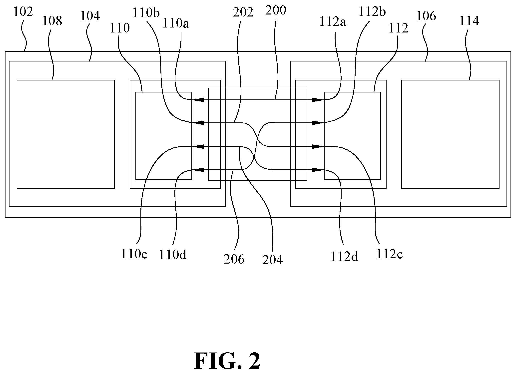 Patent US12468098 Figure 2 – Optical interposer for chip connection