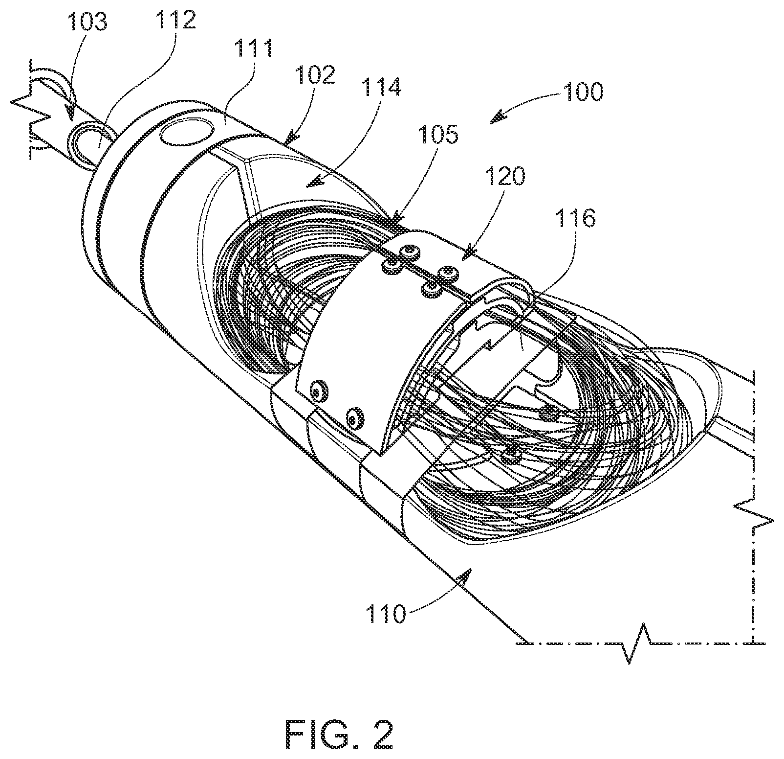Patent US12468108 Figure 2 – Dual tail shape compensation filter in submarine cable joint
