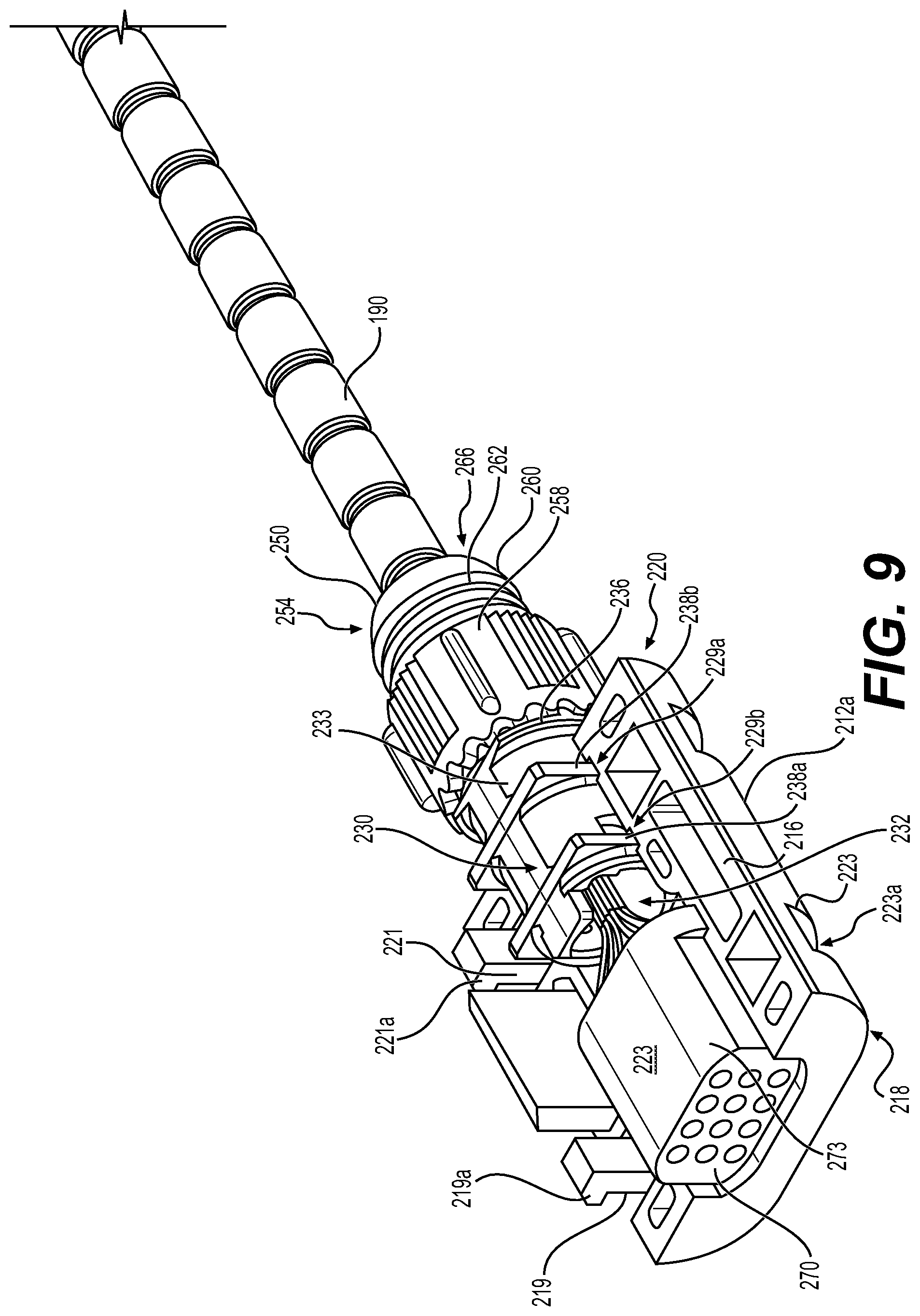 Patent US12468110 Figure 9 – Breakout that is configured to be tool-lessly coupled with a multi-fiber cable