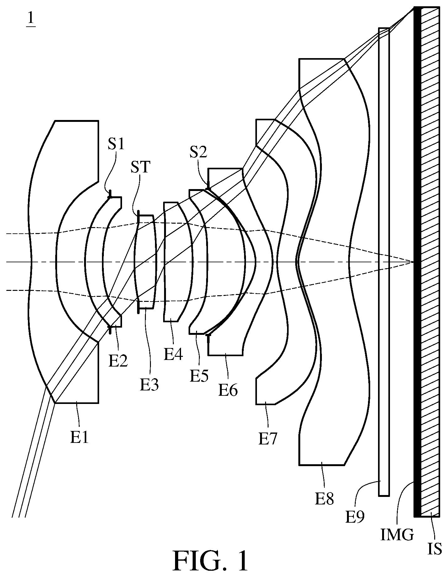 Patent US12468124 Figure 1 – Imaging system lens assembly, image capturing unit and electronic device including eight lenses of −++++−−+, −+++++−+ or −−+++−−+ refractive powers