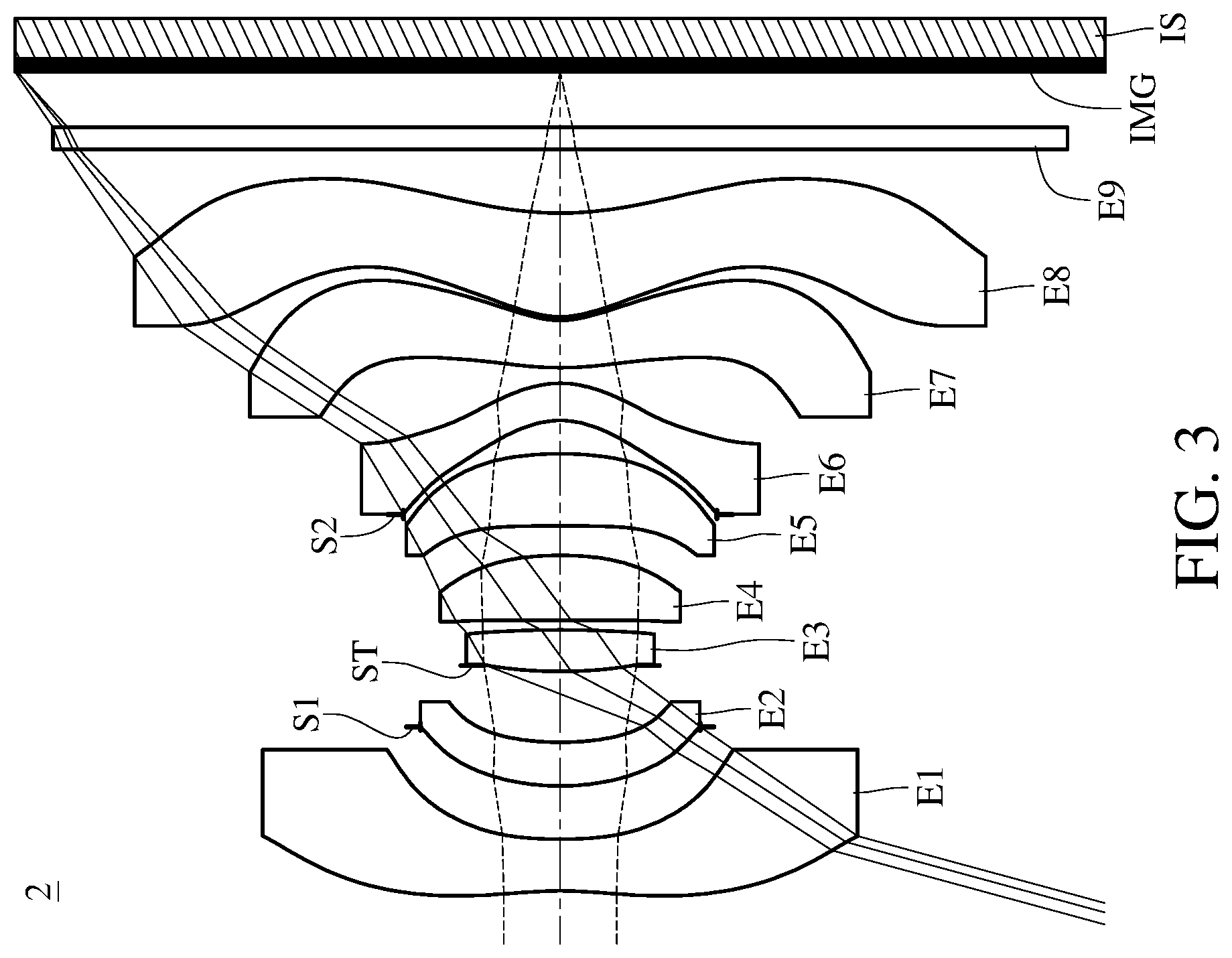 Patent US12468124 Figure 3 – Imaging system lens assembly, image capturing unit and electronic device including eight lenses of −++++−−+, −+++++−+ or −−+++−−+ refractive powers