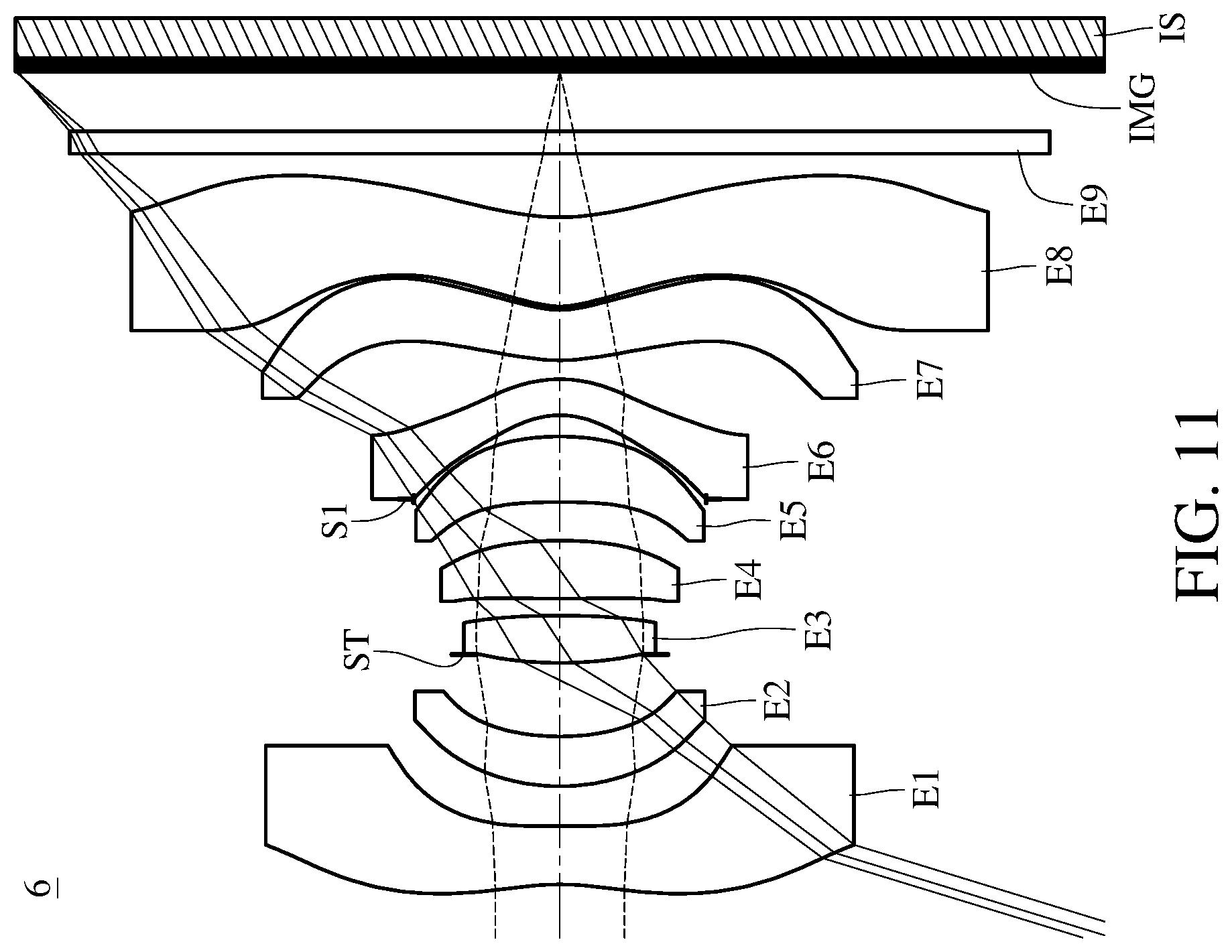 Patent US12468124 Figure 11 – Imaging system lens assembly, image capturing unit and electronic device including eight lenses of −++++−−+, −+++++−+ or −−+++−−+ refractive powers