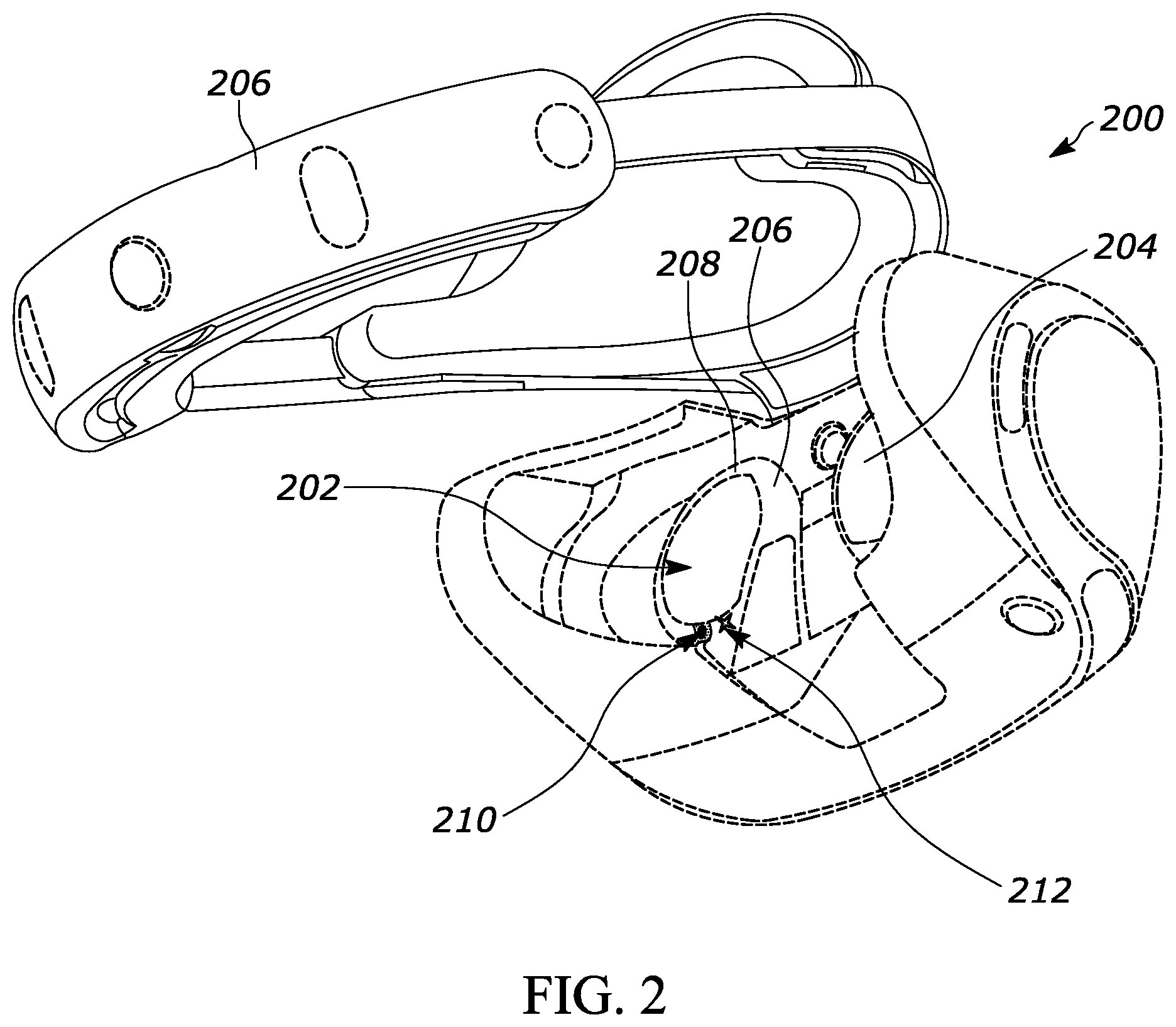 Patent US12468156 Figure 2 – System to detect add-on prescription lenses to VR HMDs with eye tracking