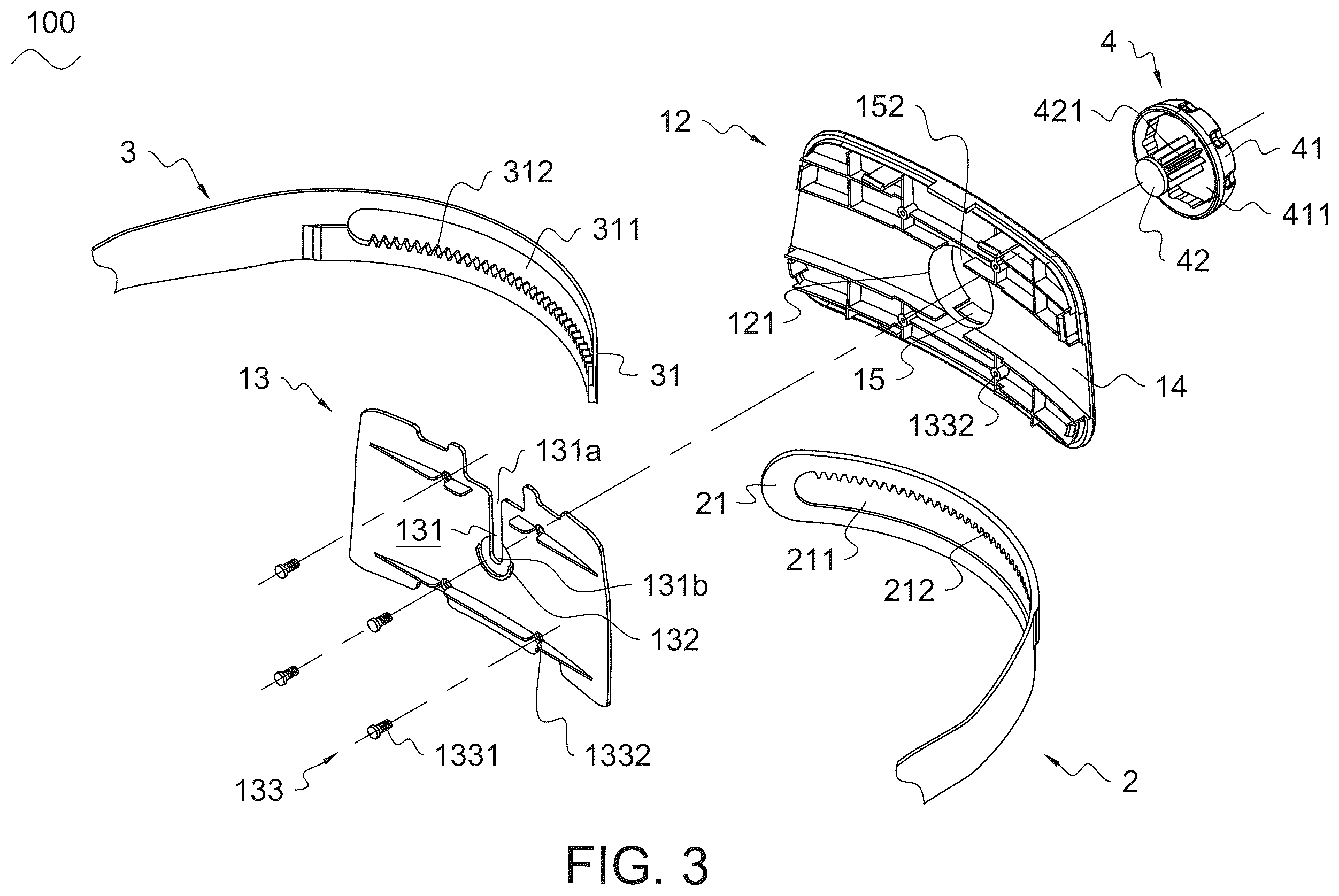 Patent US12468160 Figure 3 – Head-mounted display device and headband adjusting module thereof