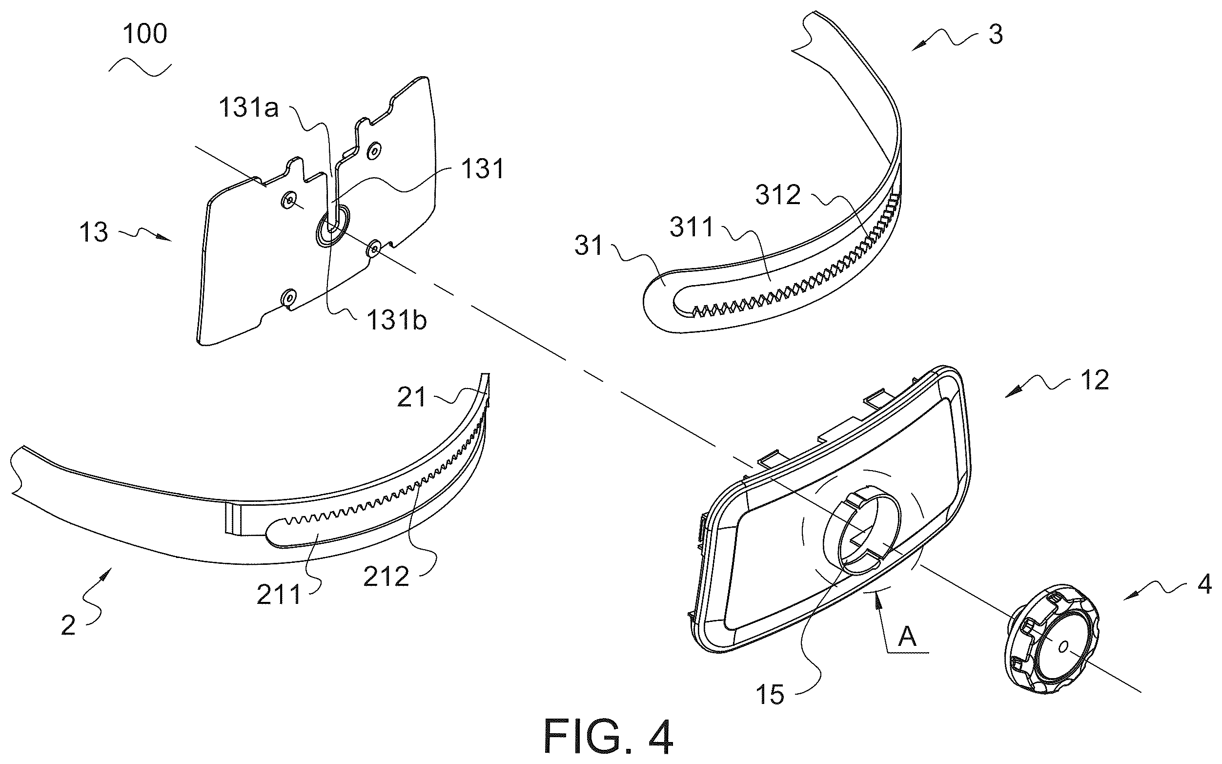 Patent US12468160 Figure 4 – Head-mounted display device and headband adjusting module thereof