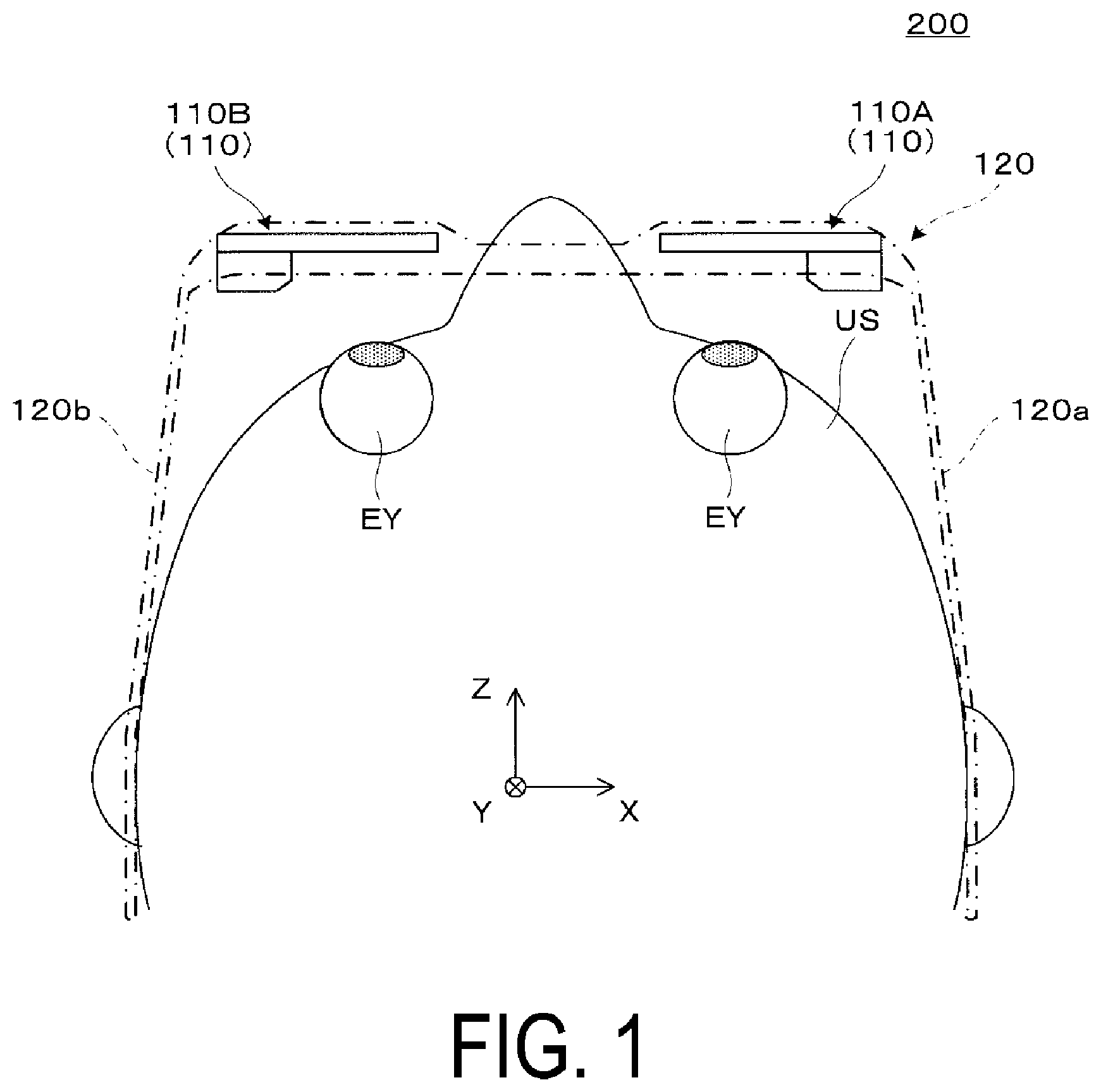 Patent US12468162 Figure 1 – Virtual image display