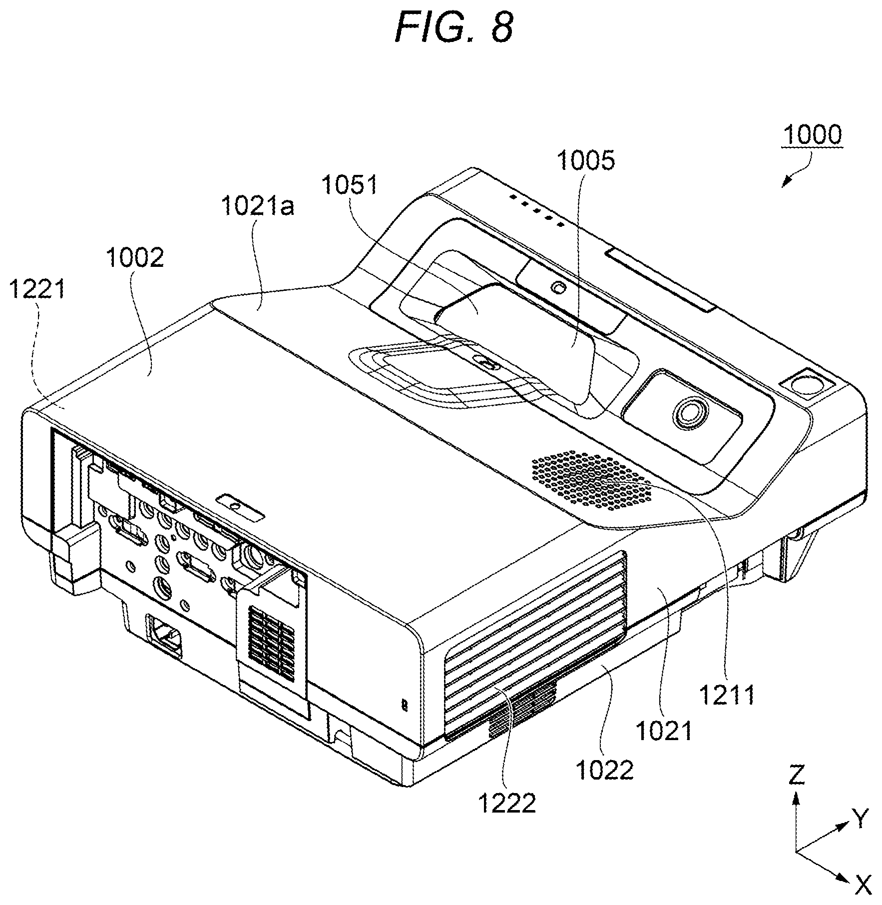Patent US12468214 Figure 8 – Projector