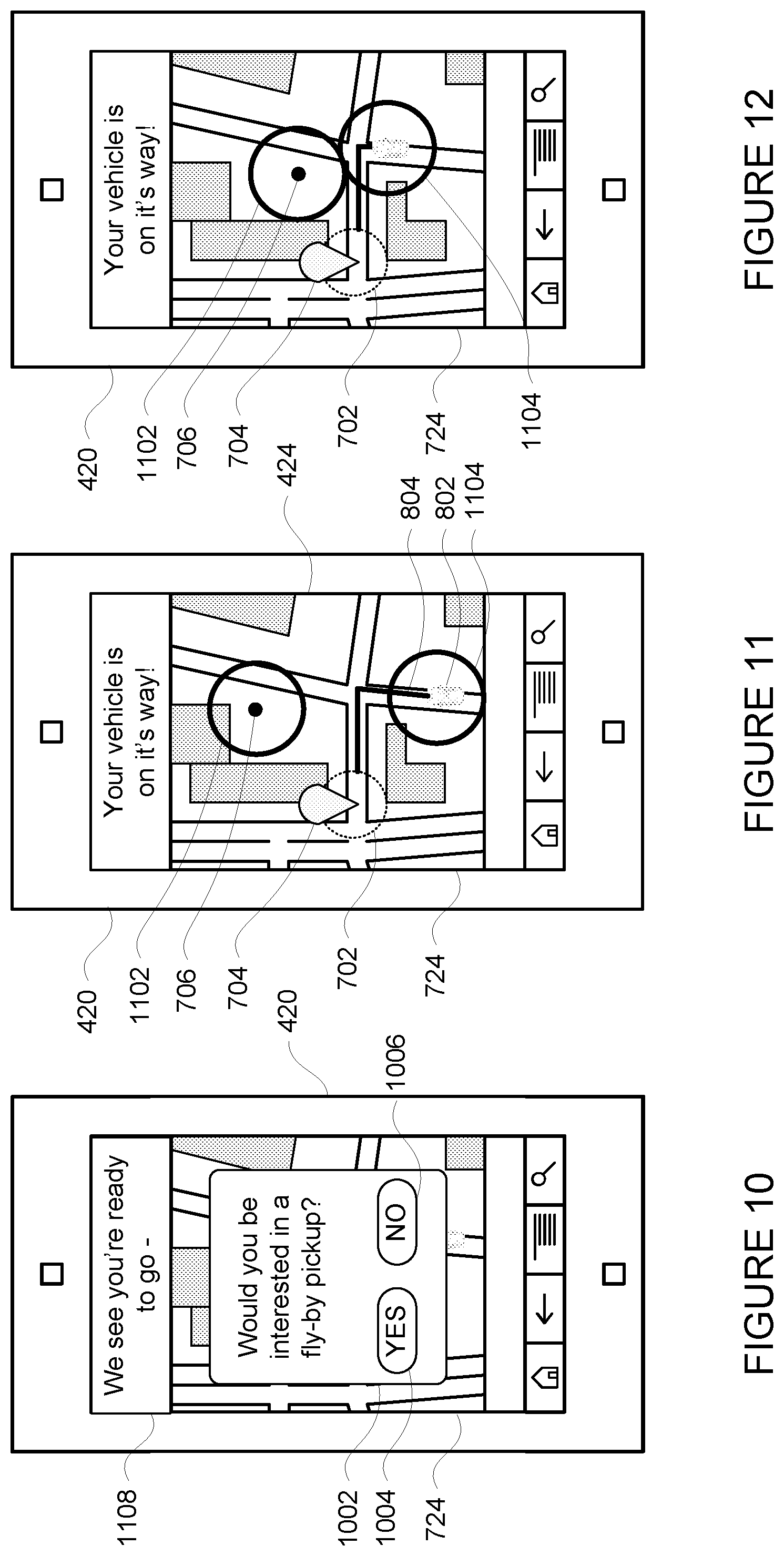 Patent US12468299 Figure 10 – Arranging passenger pickups for autonomous vehicles