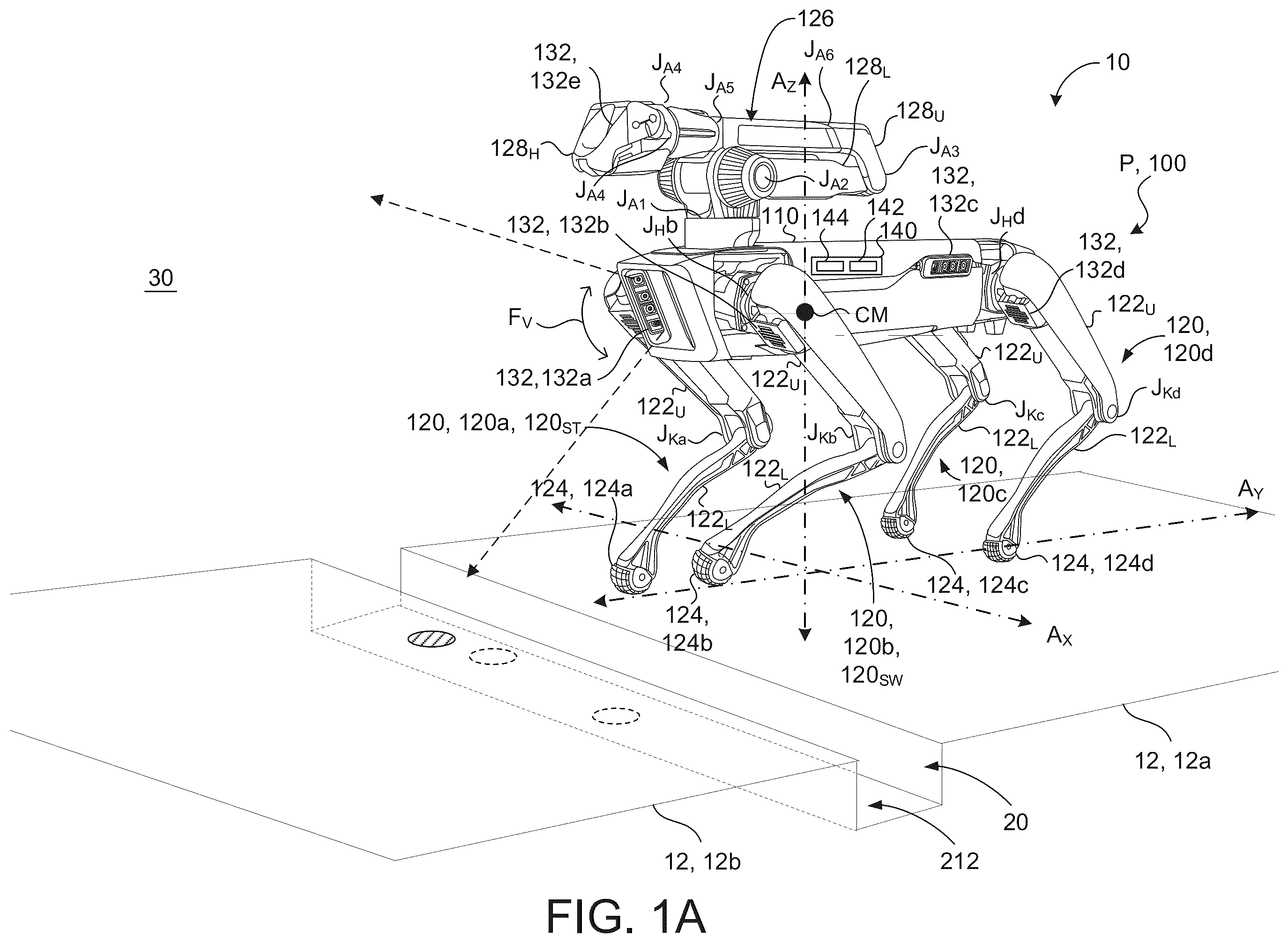 Patent US12468300 Figure 1 – Detecting negative obstacles