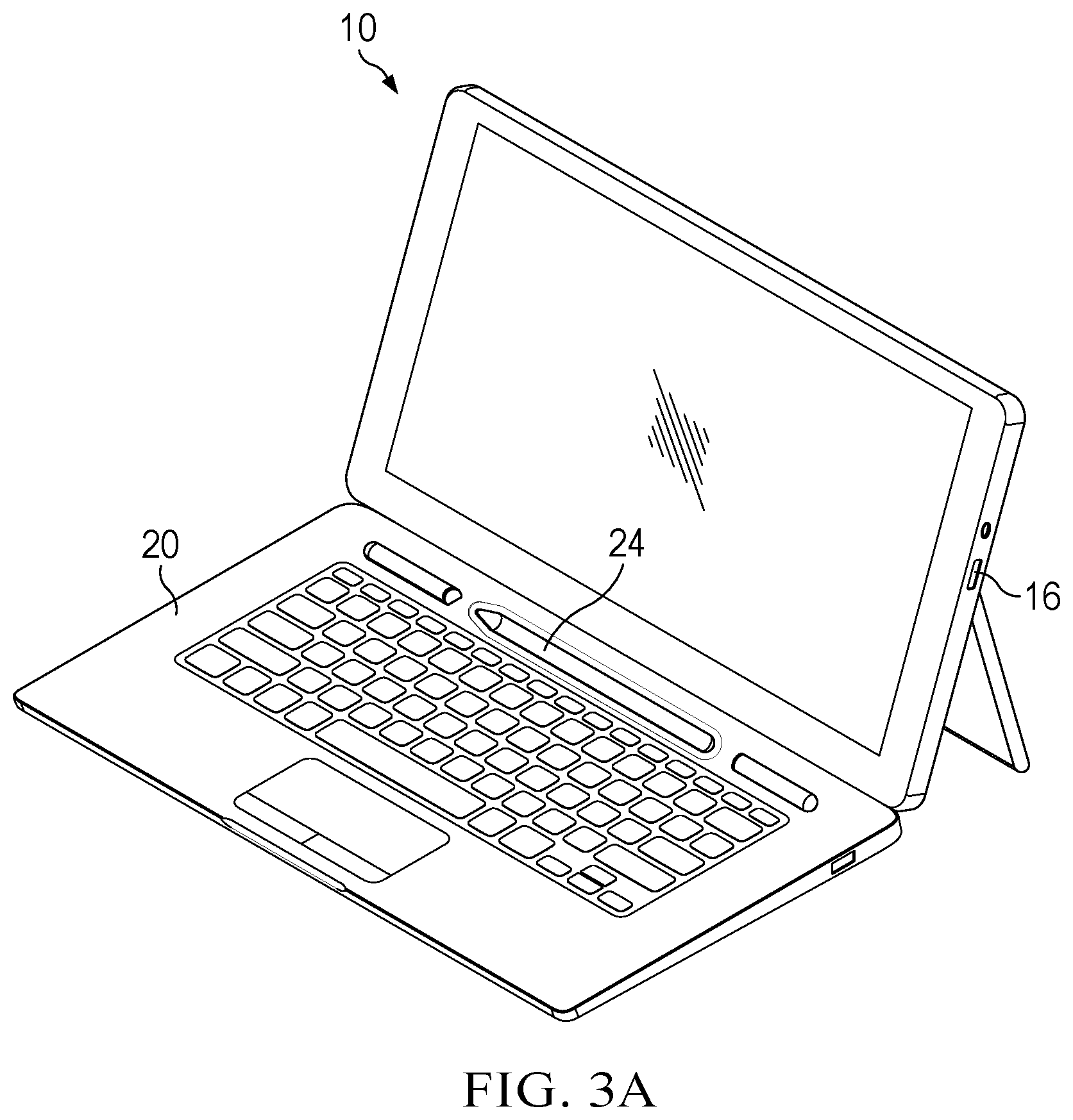 Patent US12468336 Figure 3 – Information handling system folio stylus garage power management