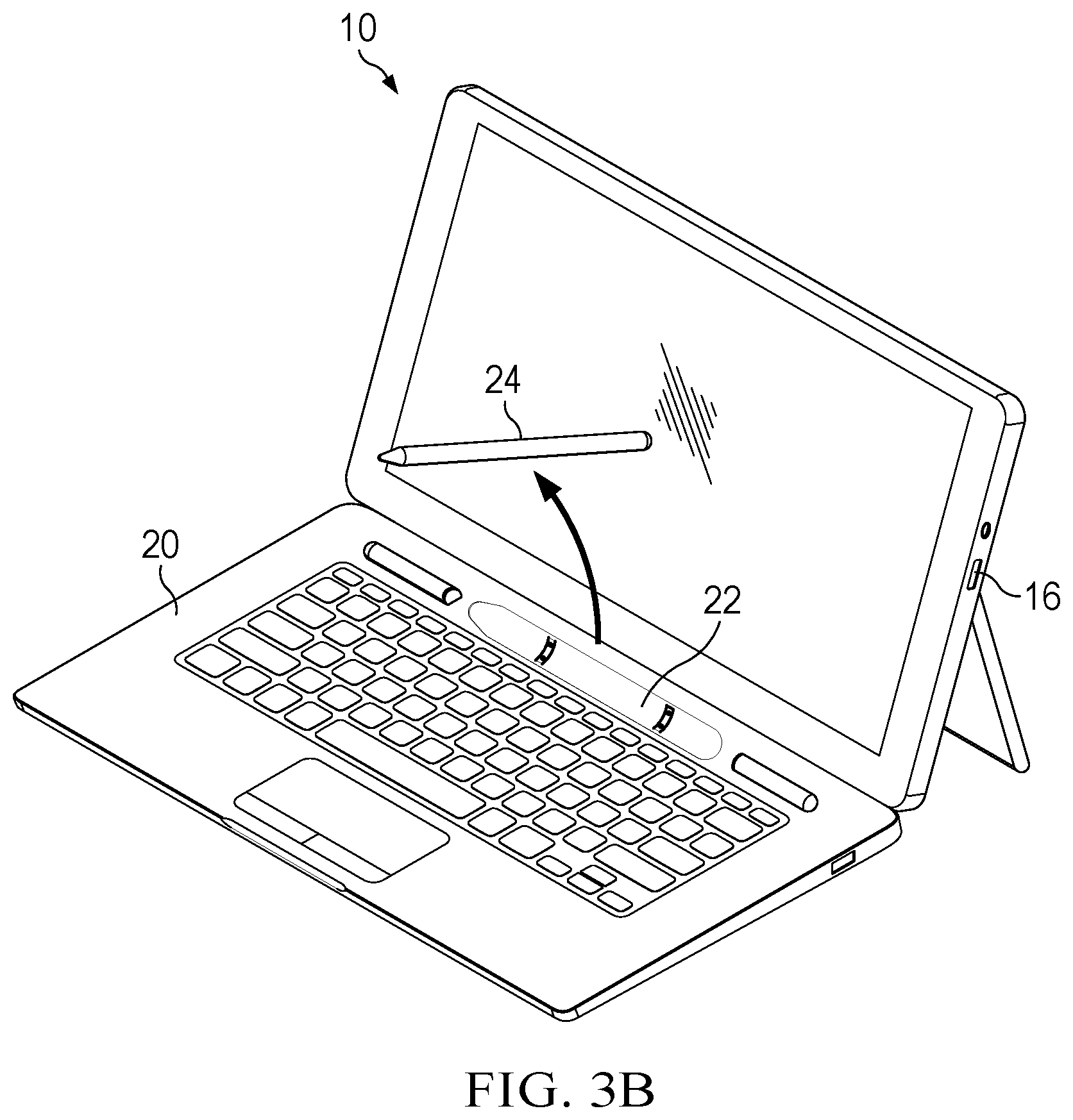 Patent US12468336 Figure 4 – Information handling system folio stylus garage power management