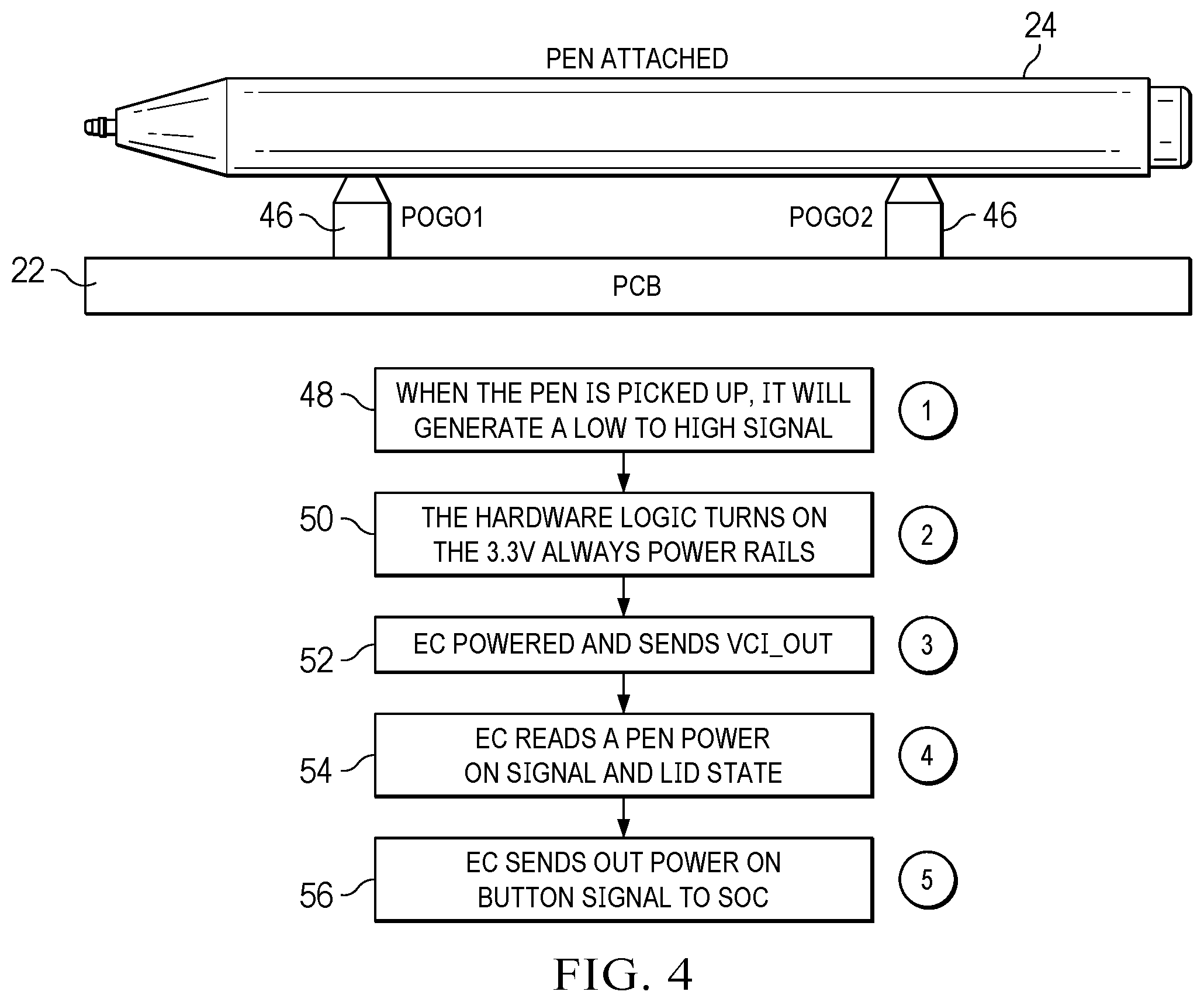 Patent US12468336 Figure 6 – Information handling system folio stylus garage power management