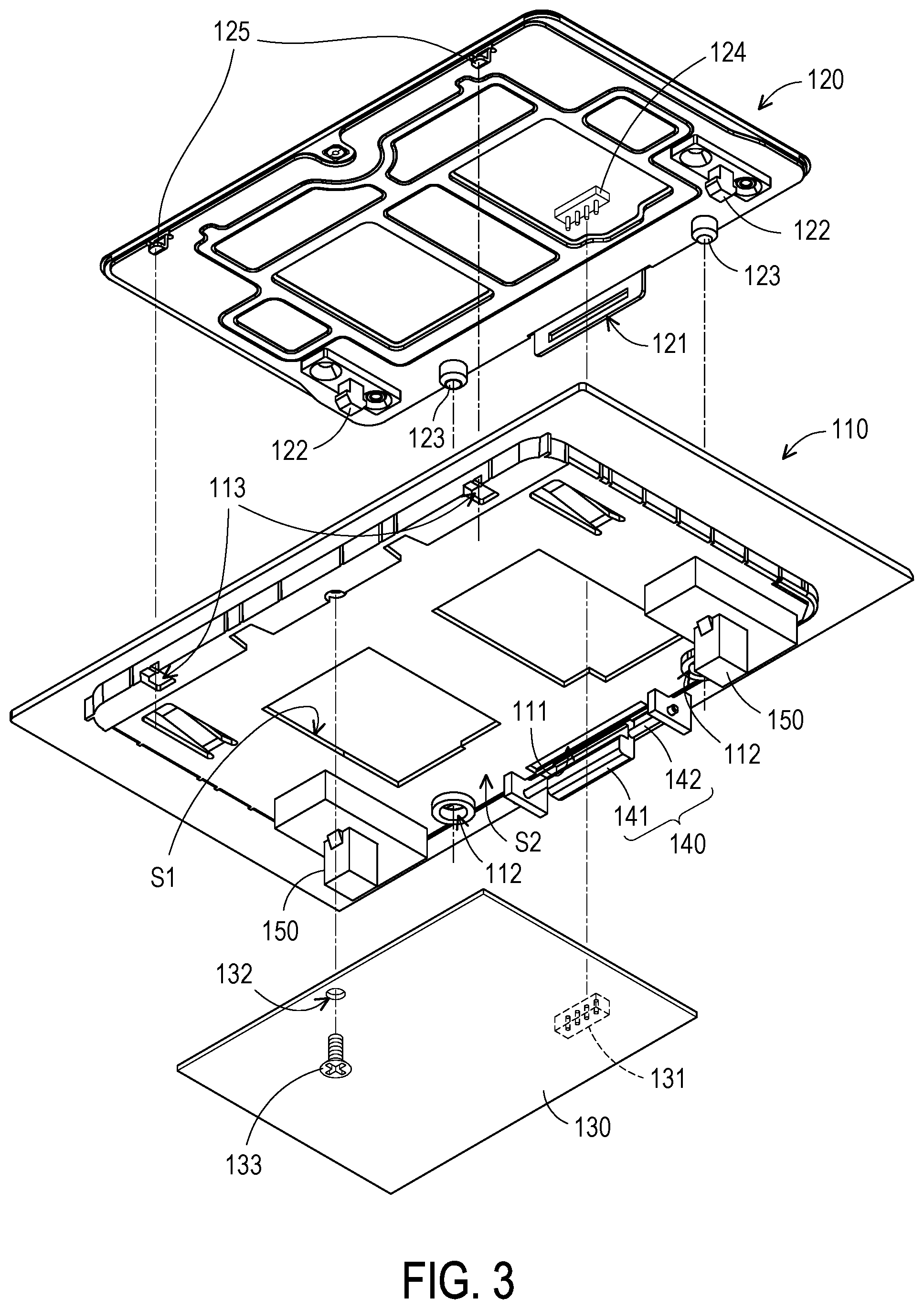 Patent US12468356 Figure 3 – Laptop computer with detachable touchpad module