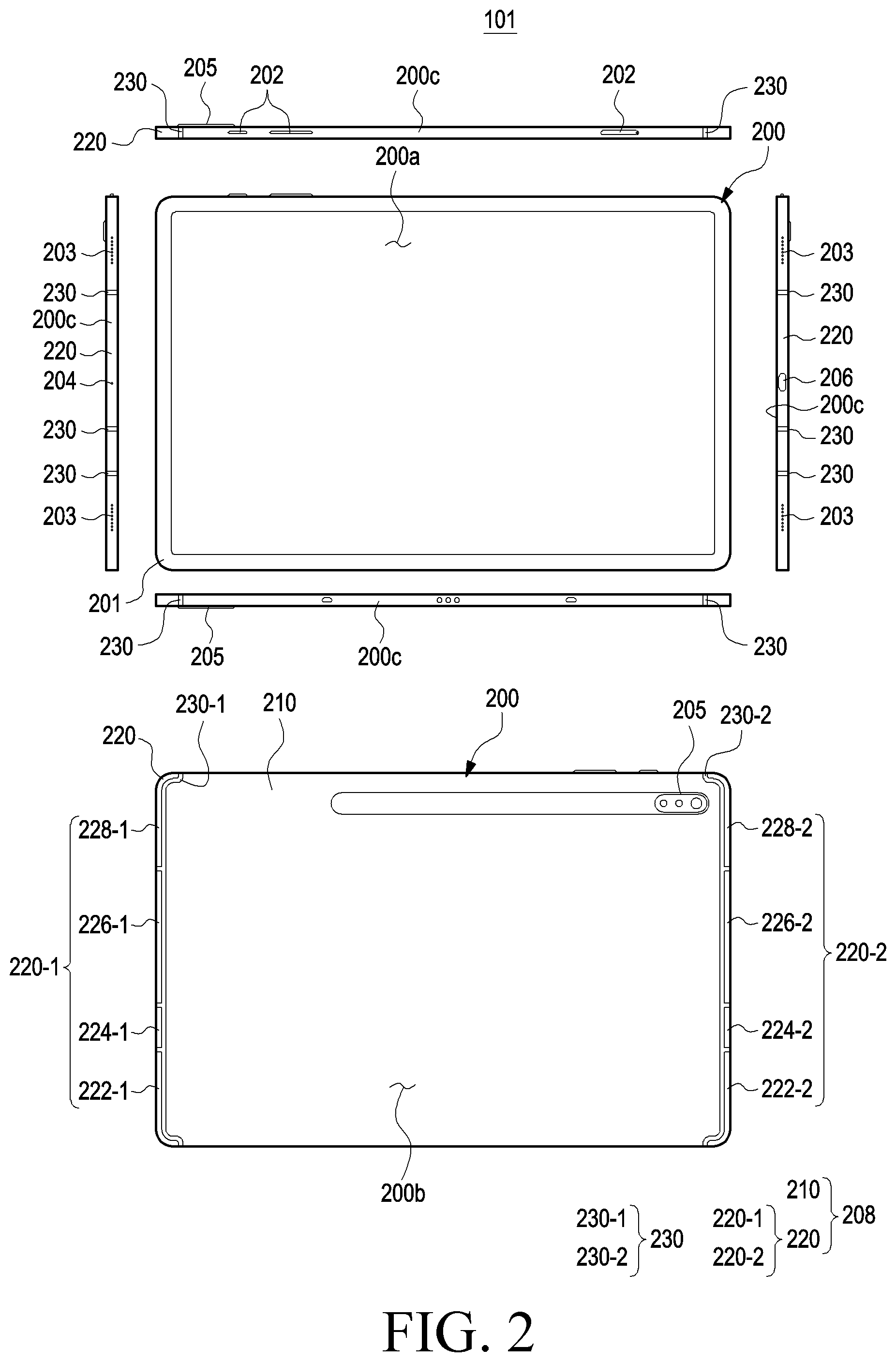 Patent US12468357 Figure 2 – Electronic device comprising housing