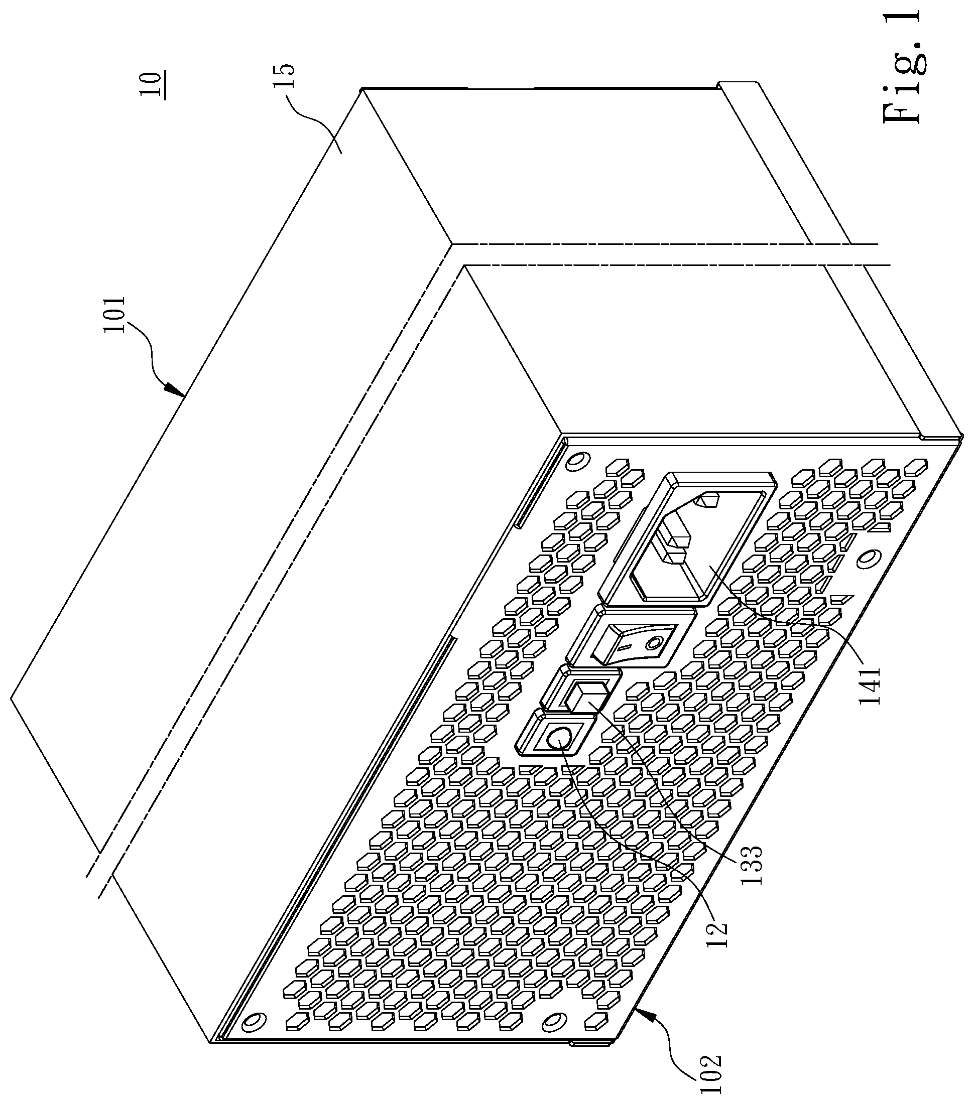 Patent US12468366 Figure 1 – Power supply with output port status monitoring module