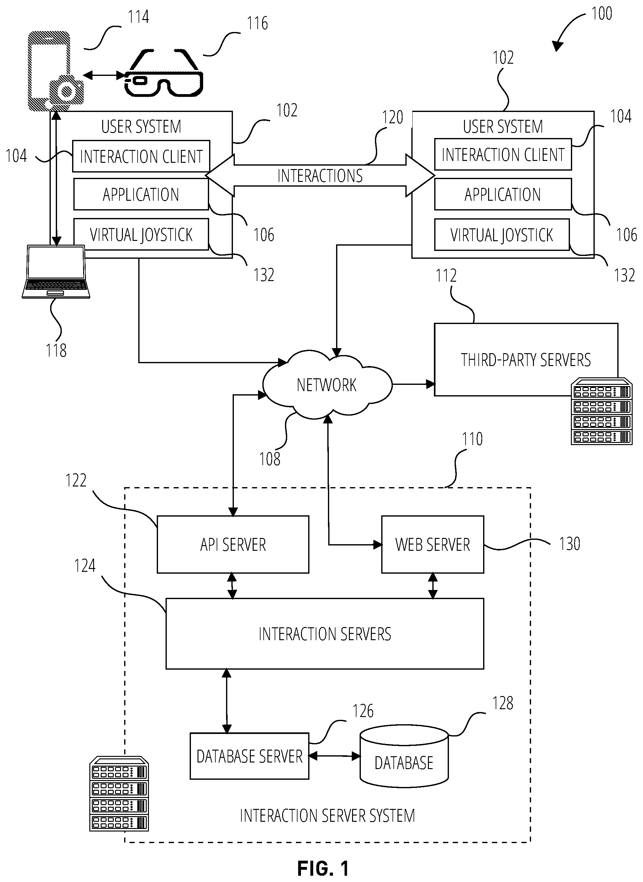 Patent US12468396 Figure 1 – Virtual manipulation of augmented and virtual reality objects
