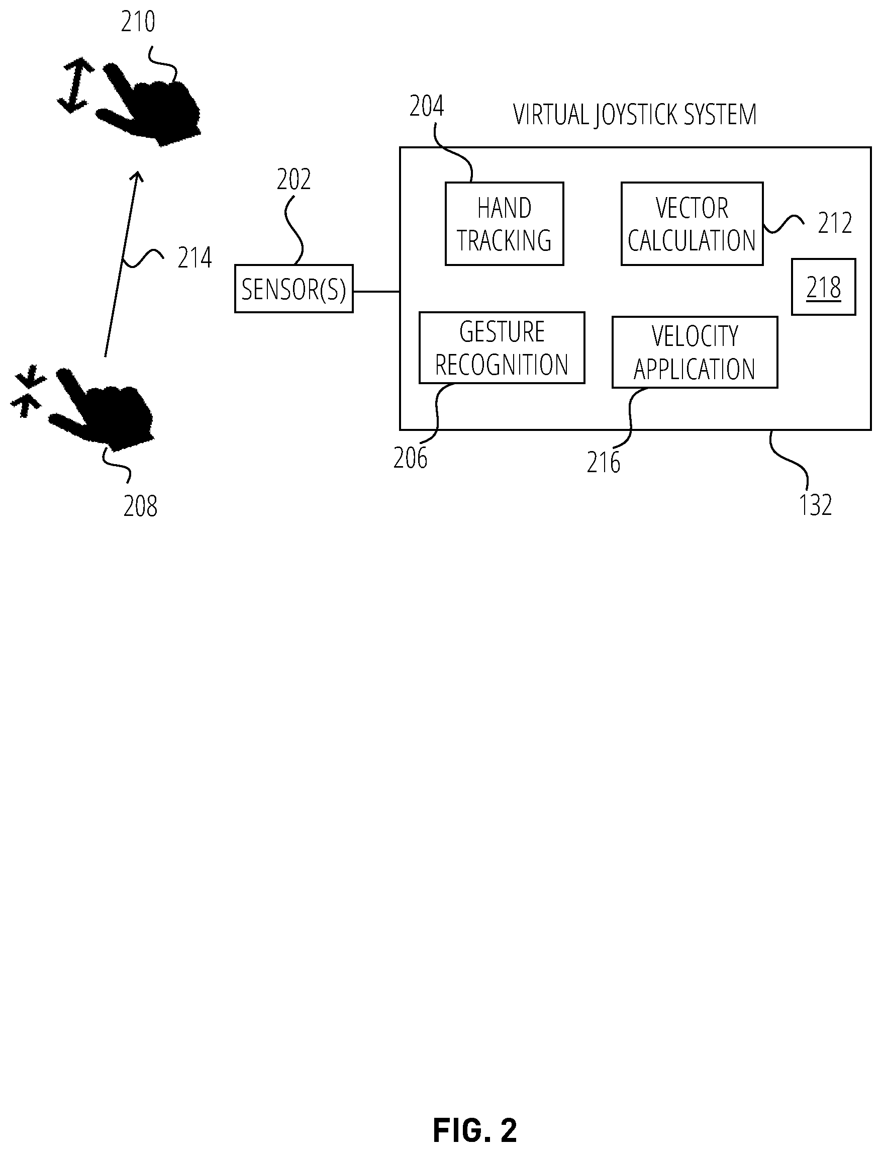 Patent US12468396 Figure 2 – Virtual manipulation of augmented and virtual reality objects
