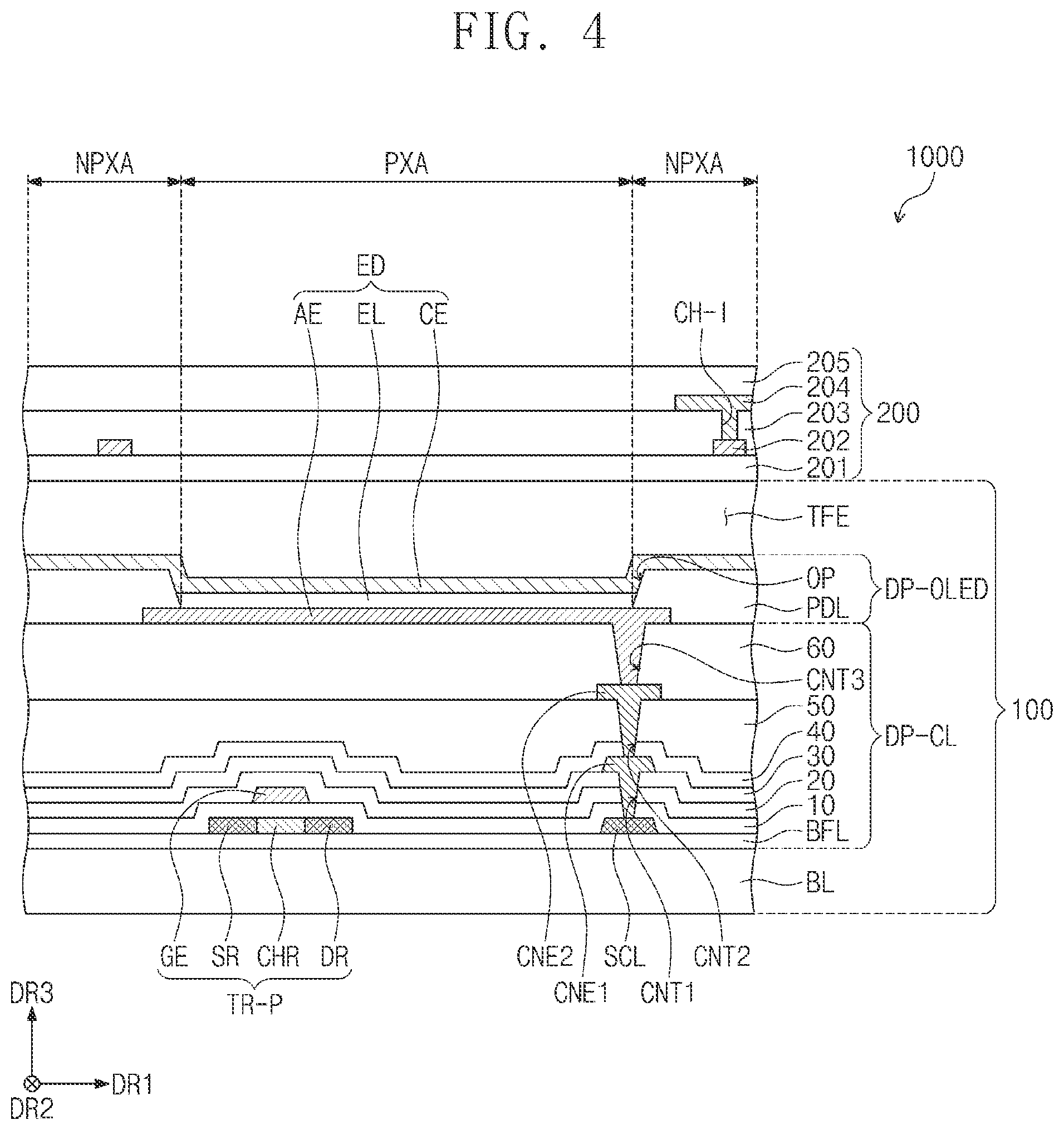 Patent US12468416 Figure 4 – Sensor layer and electronic apparatus including the same