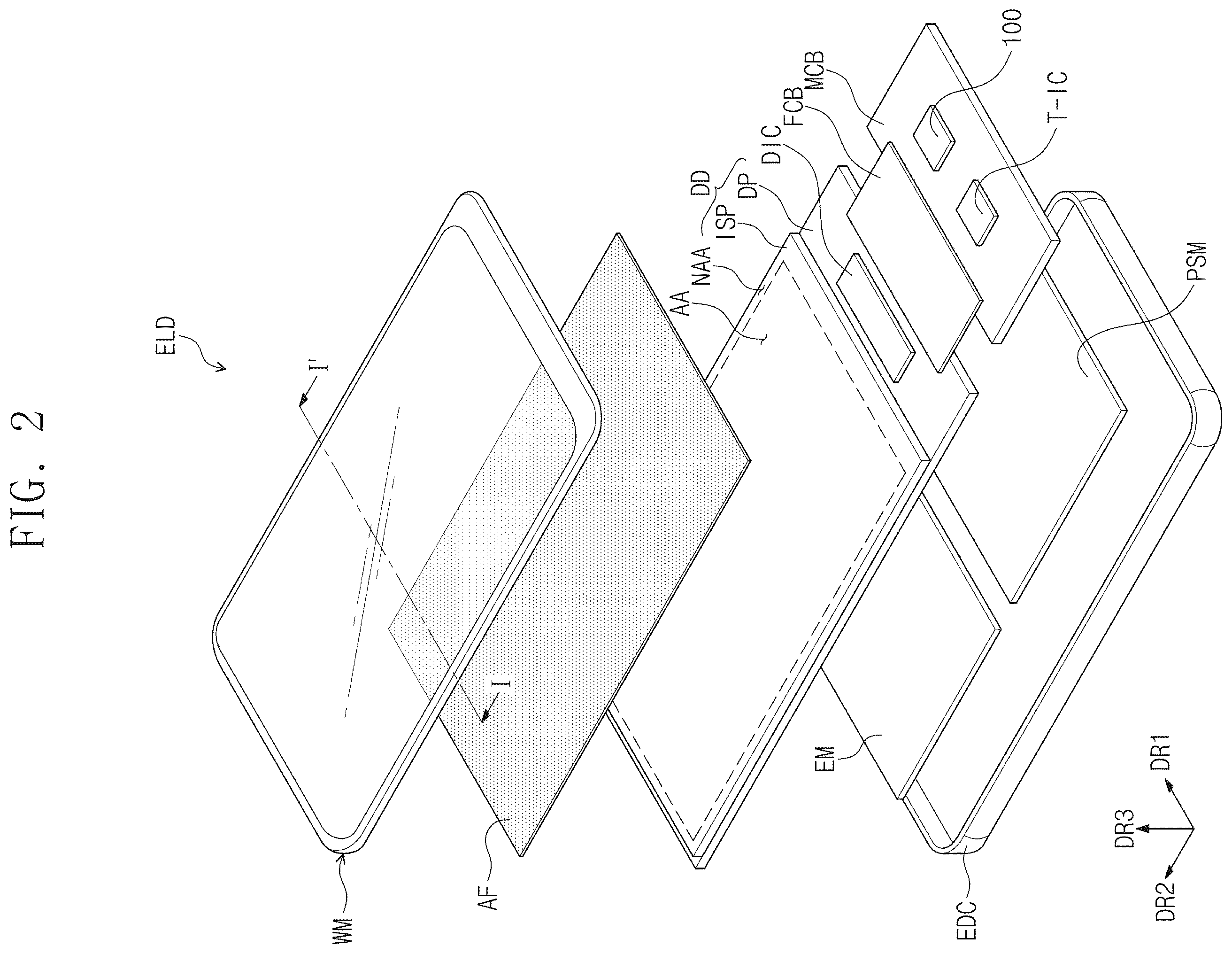 Patent US12468428 Figure 2 – Display device and method for manufacturing the same