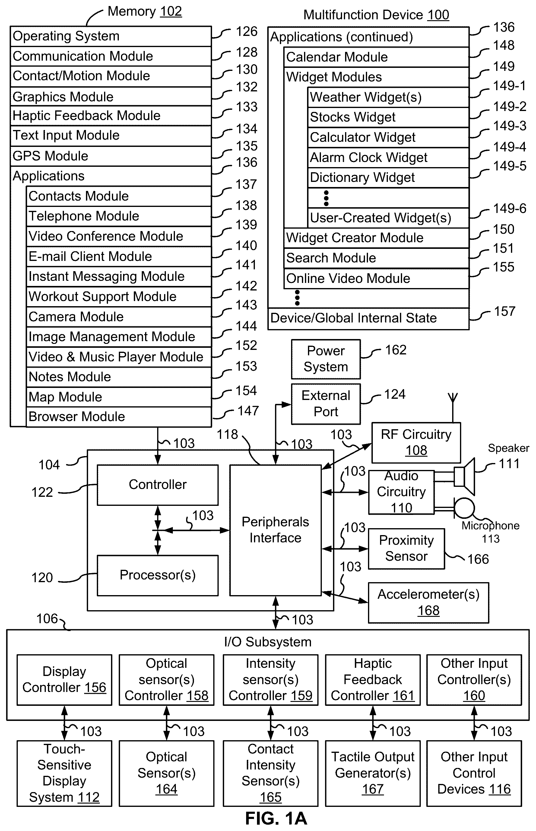 Patent US12468436 Figure 1 – Input device and user interface interactions