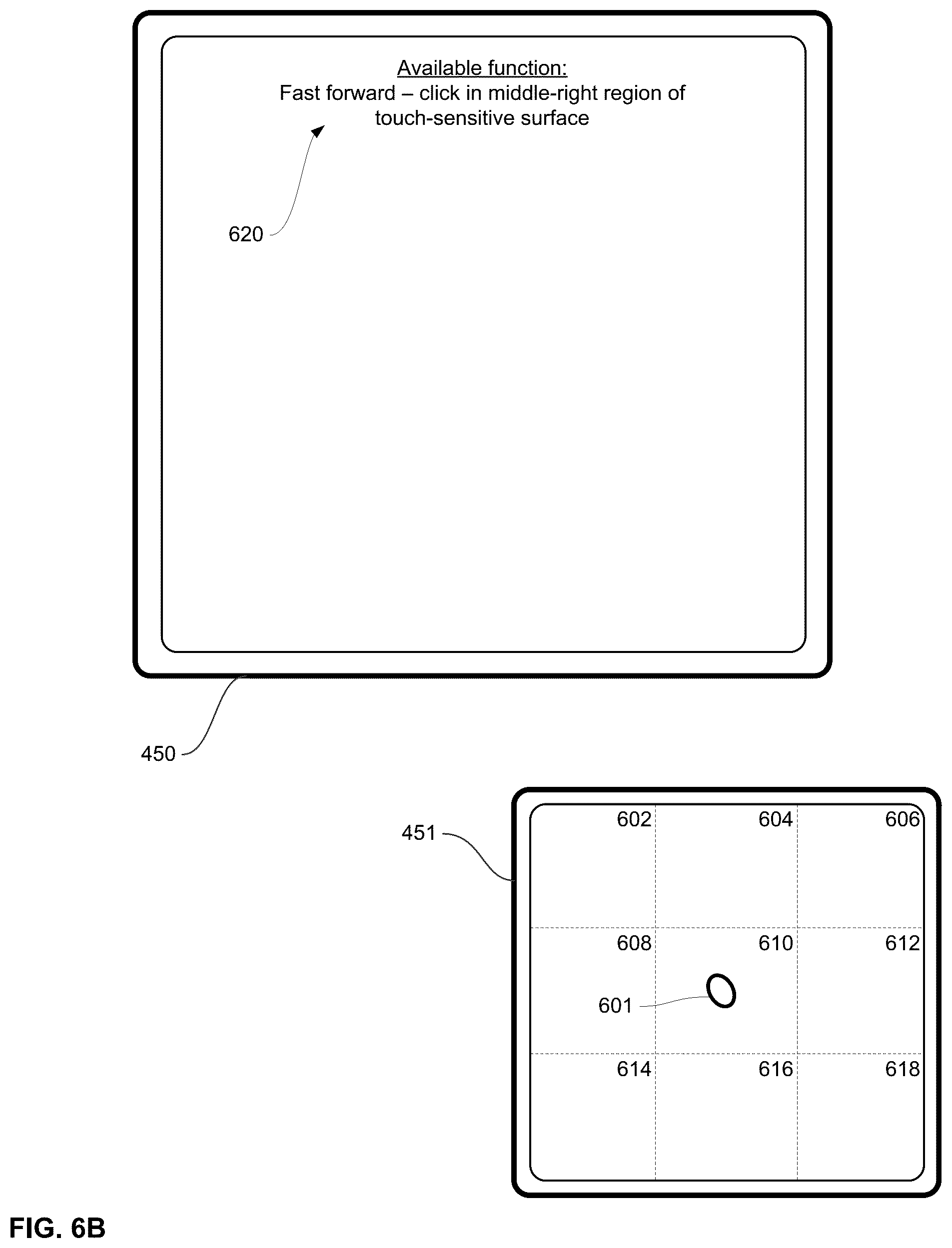 Patent US12468436 Figure 8 – Input device and user interface interactions
