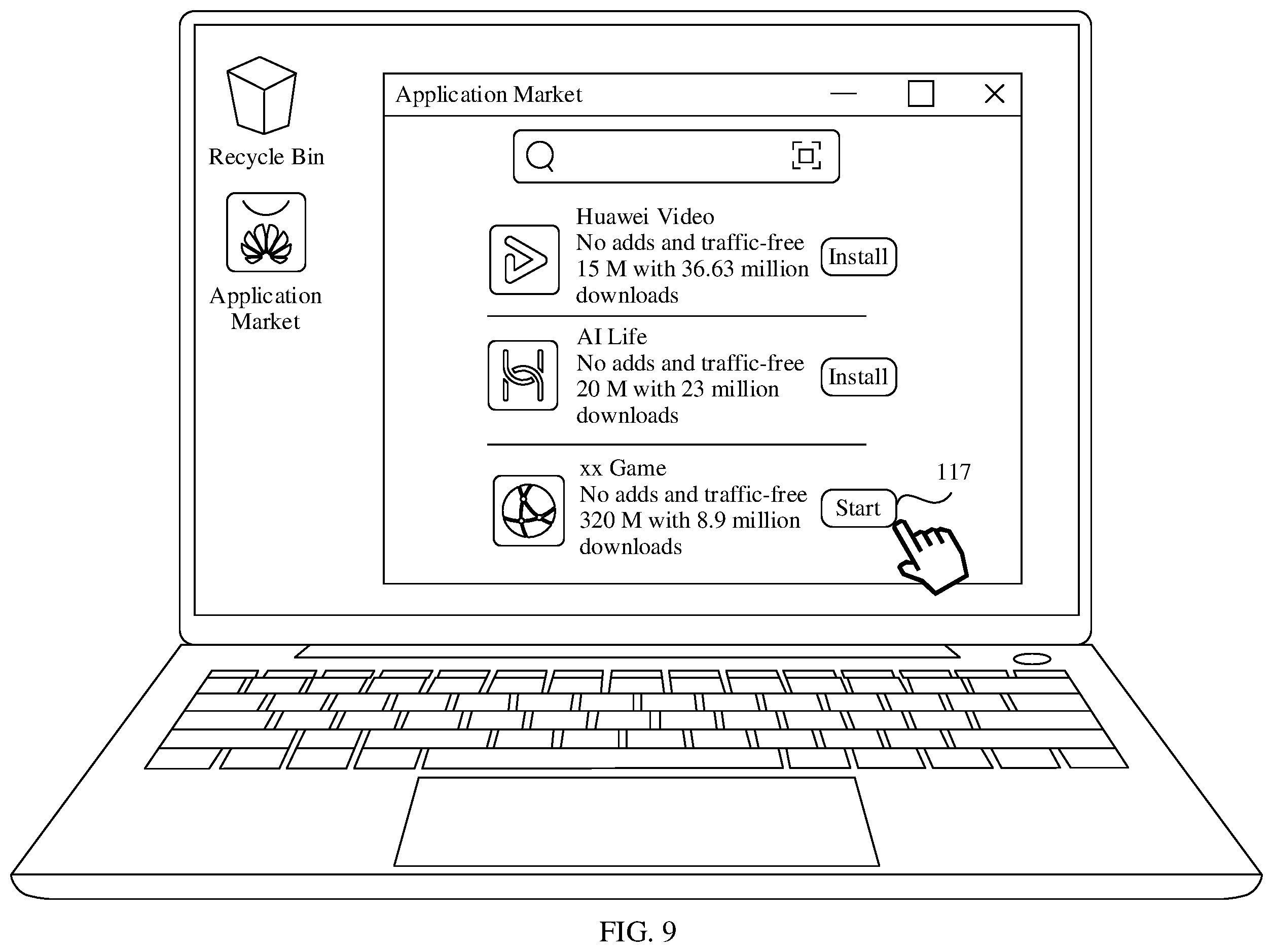 Patent US12468518 Figure 10 – Controlling an android app on a windows operating system using an android simulator