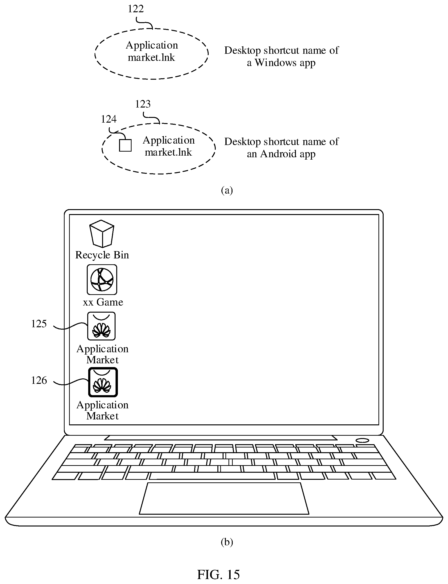 Patent US12468518 Figure 15 – Controlling an android app on a windows operating system using an android simulator