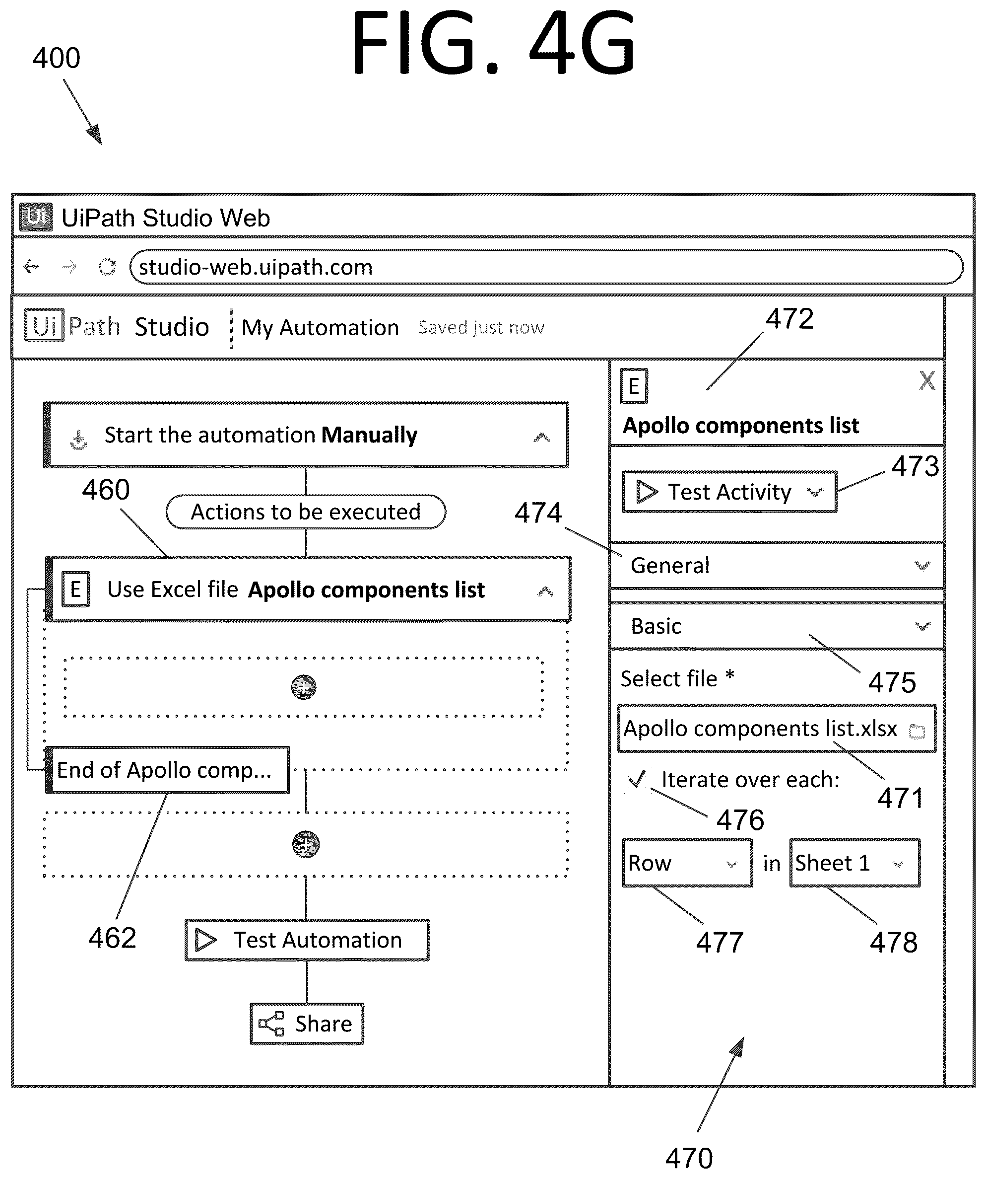 Patent US12468557 Figure 11 – Web-based robotic process automation designer systems and automations for virtual machines, sessions, and containers